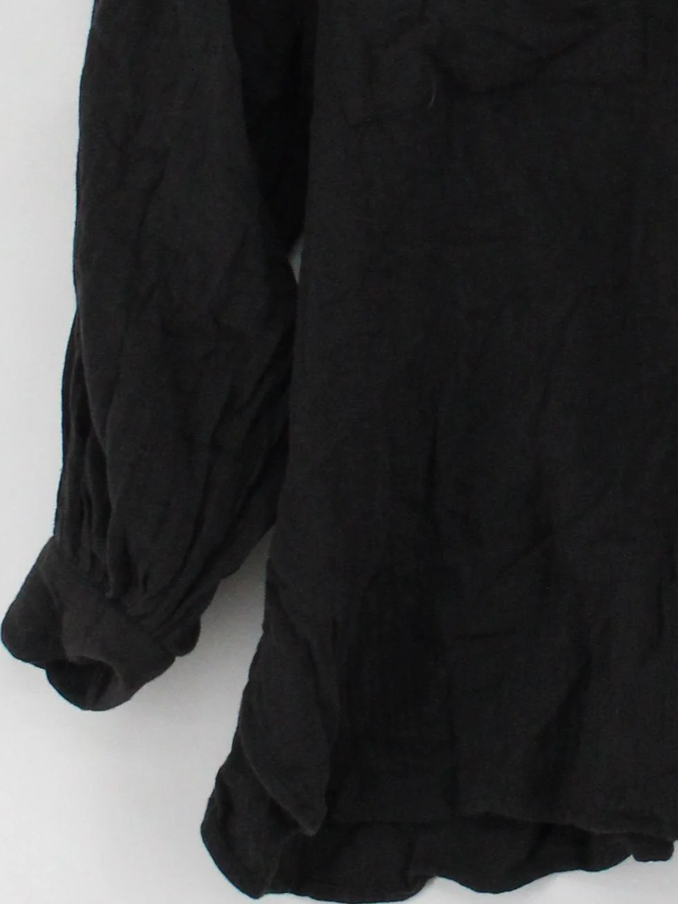 Topshop Women's Shirt UK 10 Black 100% Cotton Long Sleeve Collared Basic - Image 4