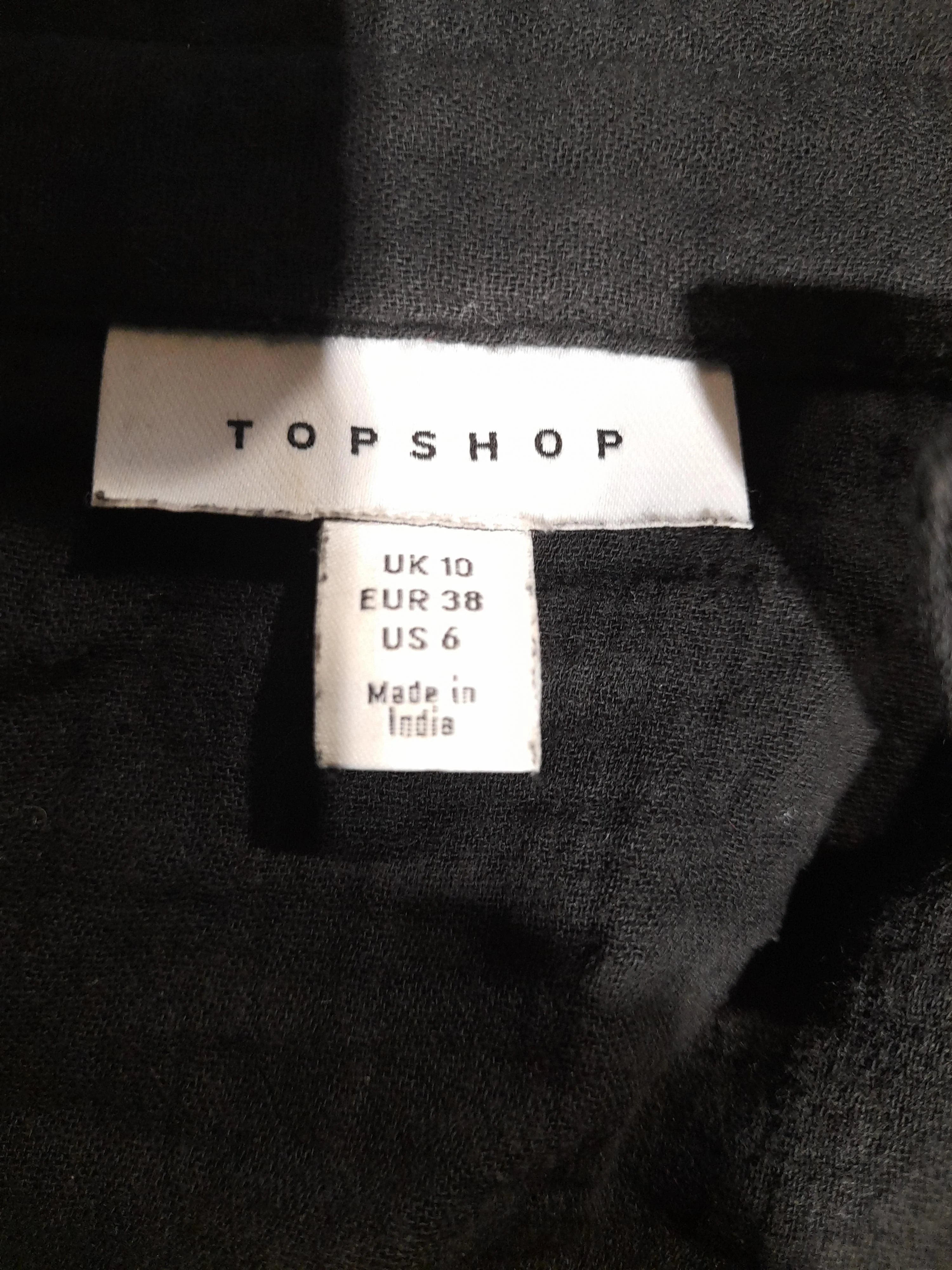 Topshop Women's Shirt UK 10 Black 100% Cotton Long Sleeve Collared Basic - Image 5