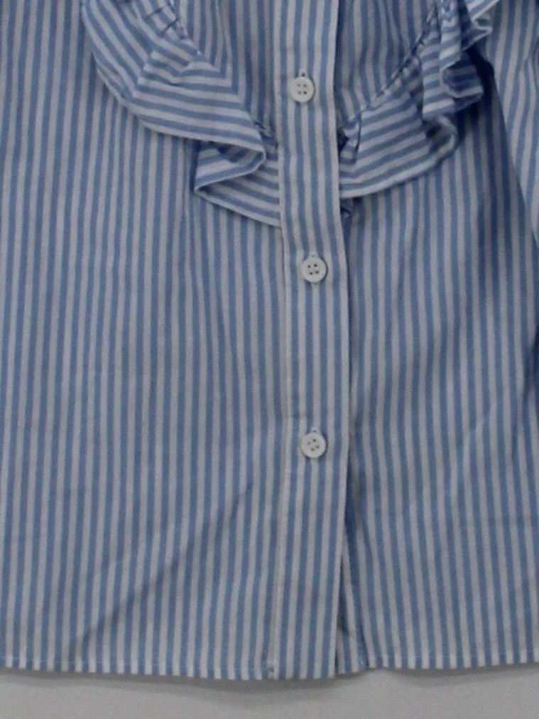 Topshop Women's Shirt UK 10 Blue Cotton with Polyester Basic - Image 4