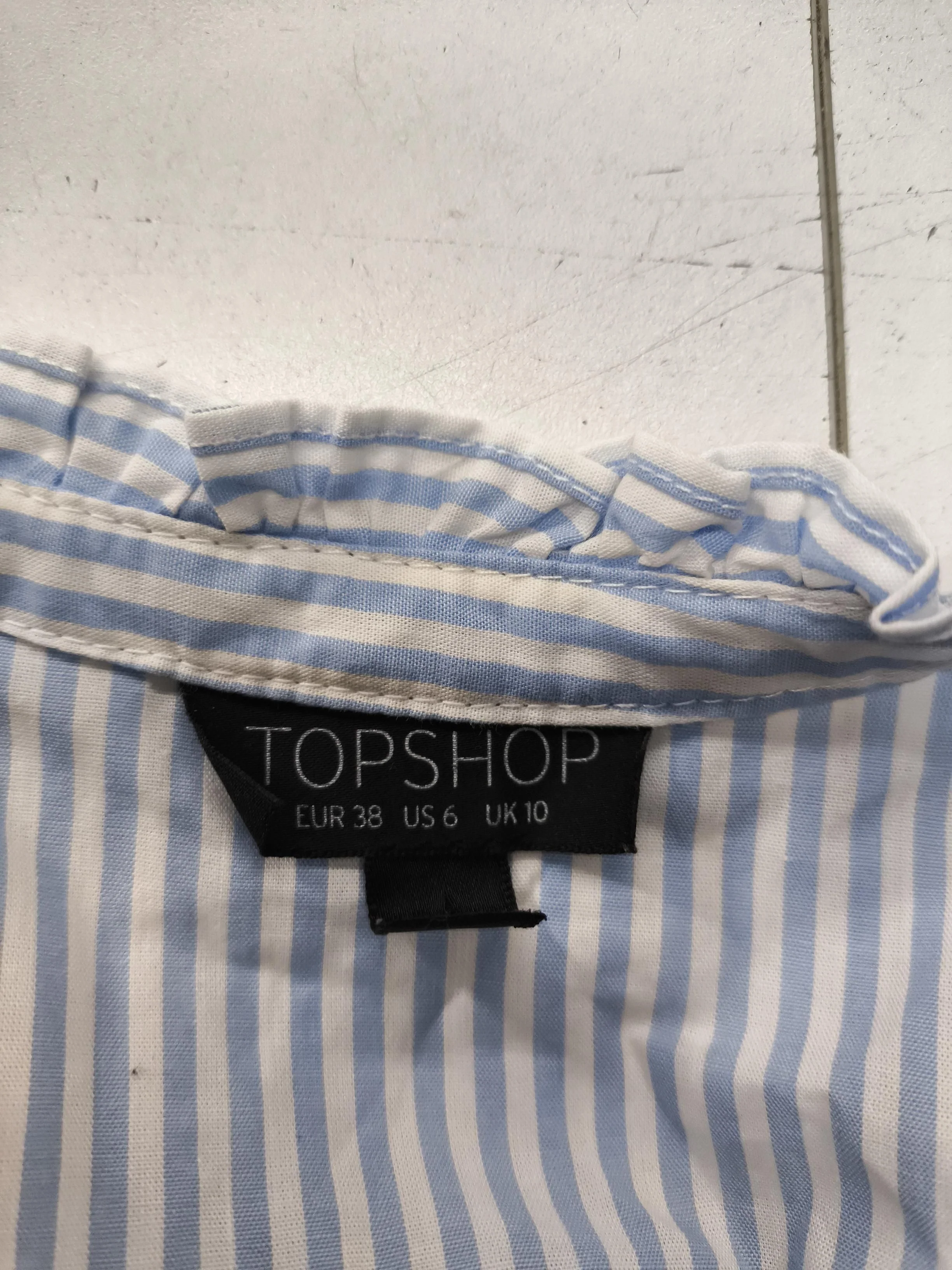 Topshop Women's Shirt UK 10 Blue Cotton with Polyester Basic - Image 5