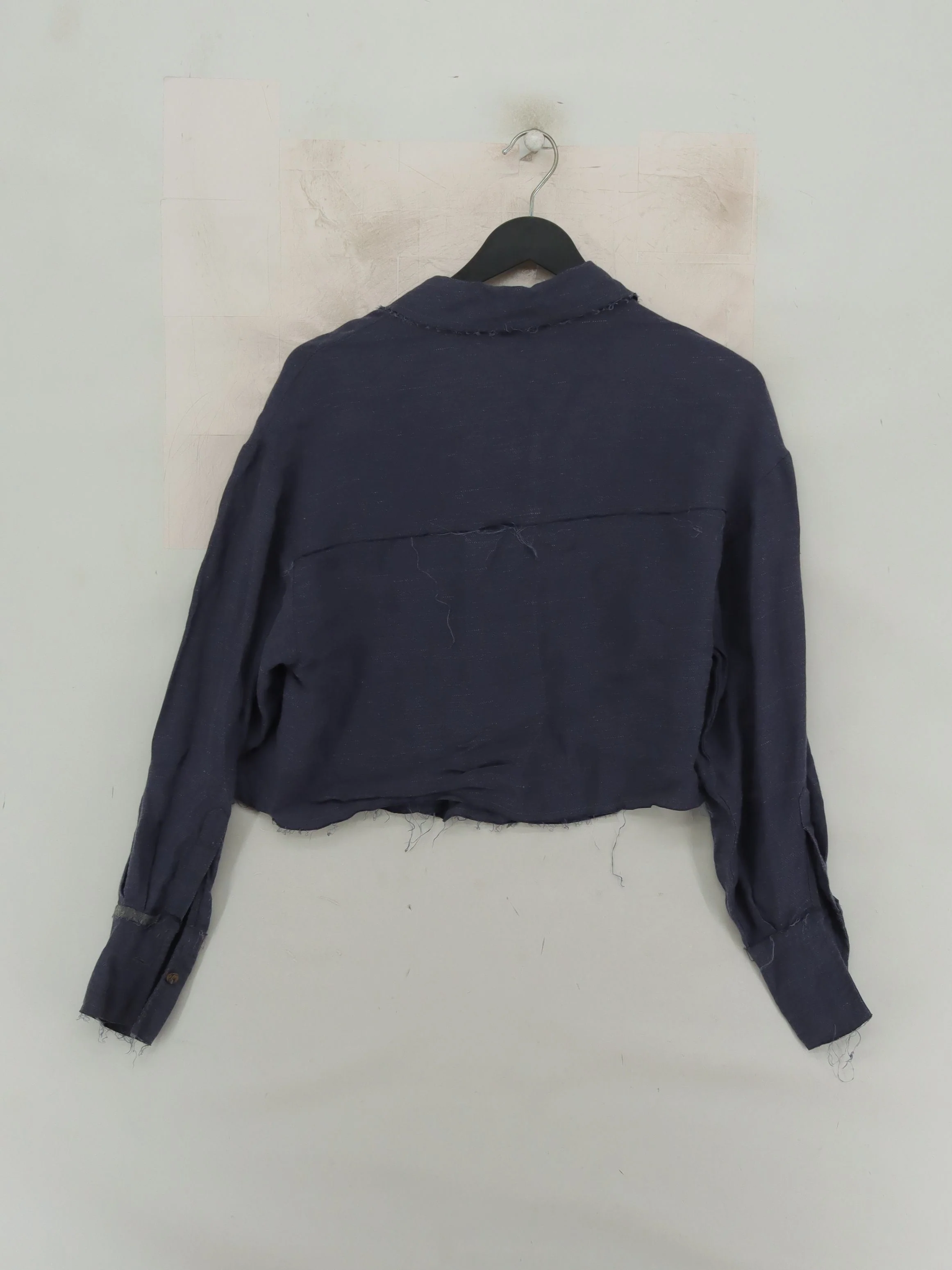 Topshop Women's Shirt UK 10 Blue Viscose with Linen, Polyester Basic - Image 2