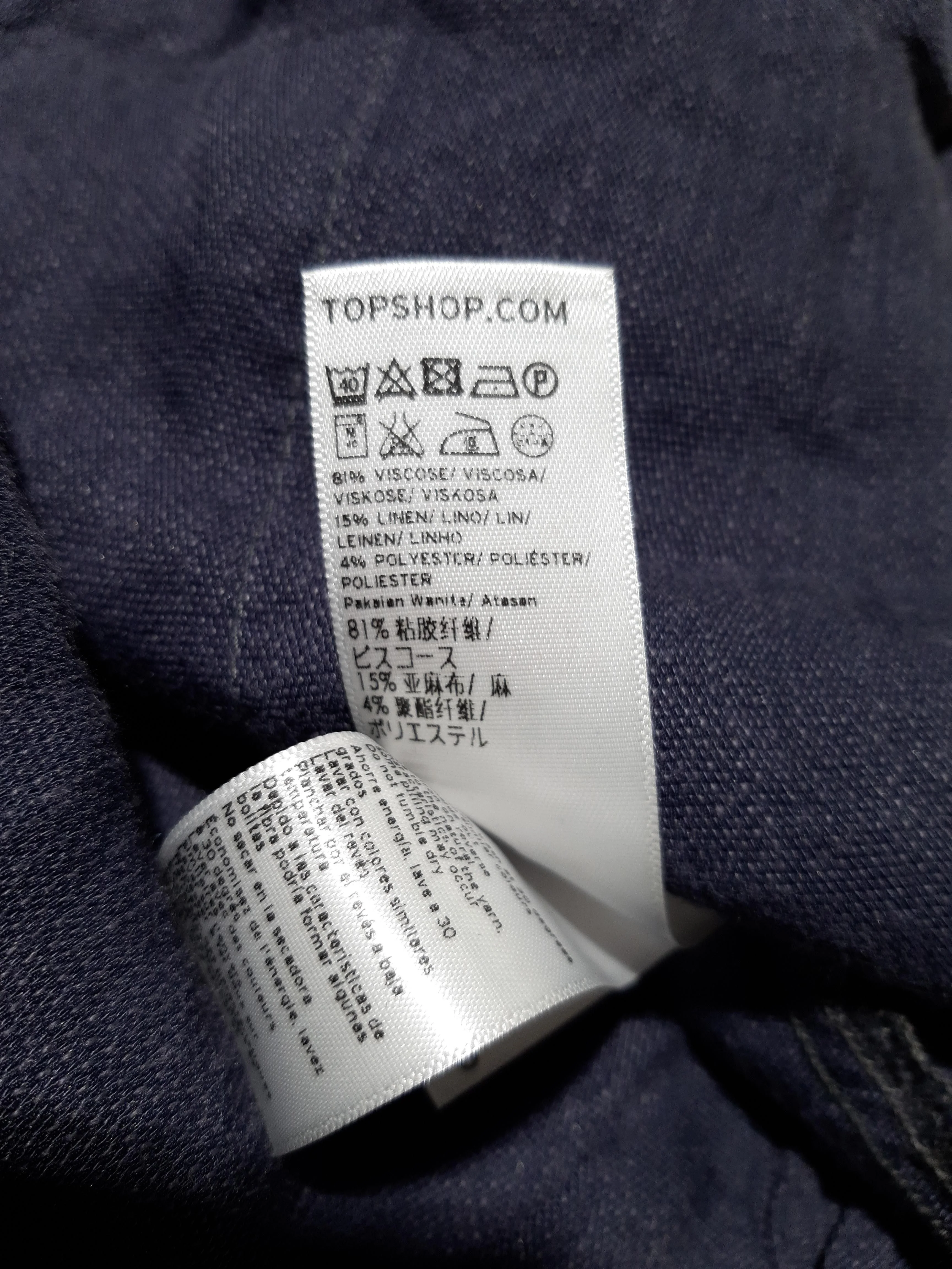 Topshop Women's Shirt UK 10 Blue Viscose with Linen, Polyester Basic - Image 6