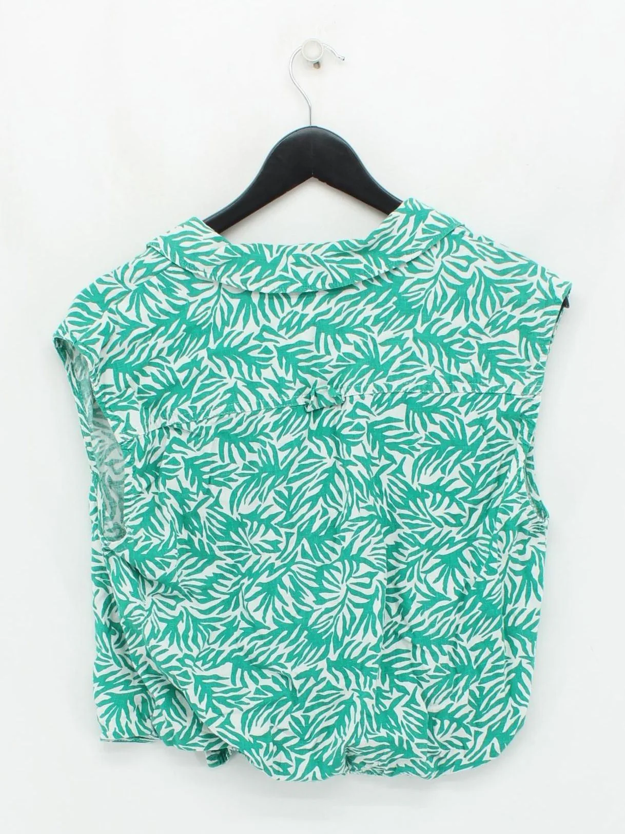 Topshop Women's Shirt UK 10 Green Linen with Viscose Basic - Image 2