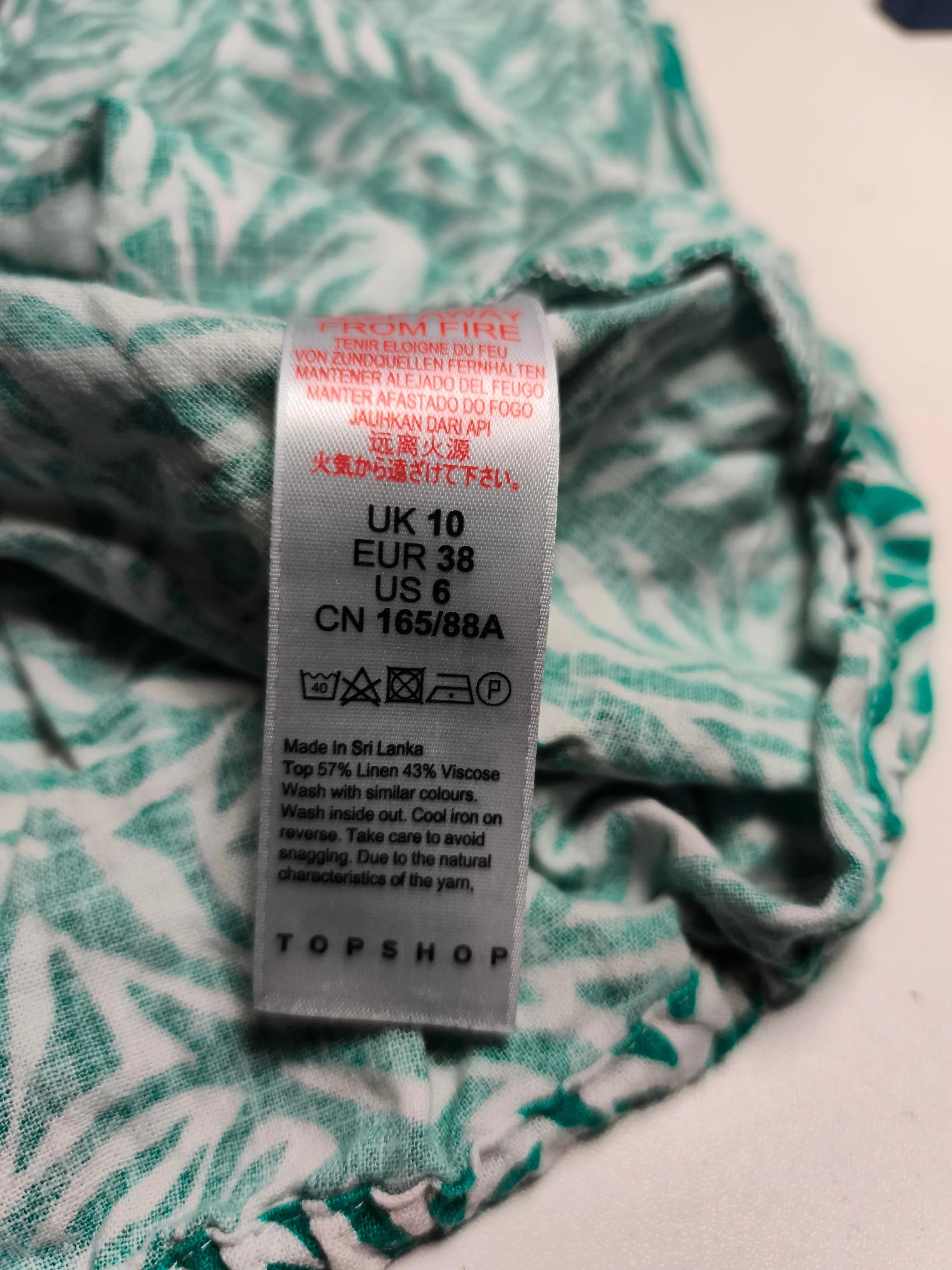 Topshop Women's Shirt UK 10 Green Linen with Viscose Basic - Image 6