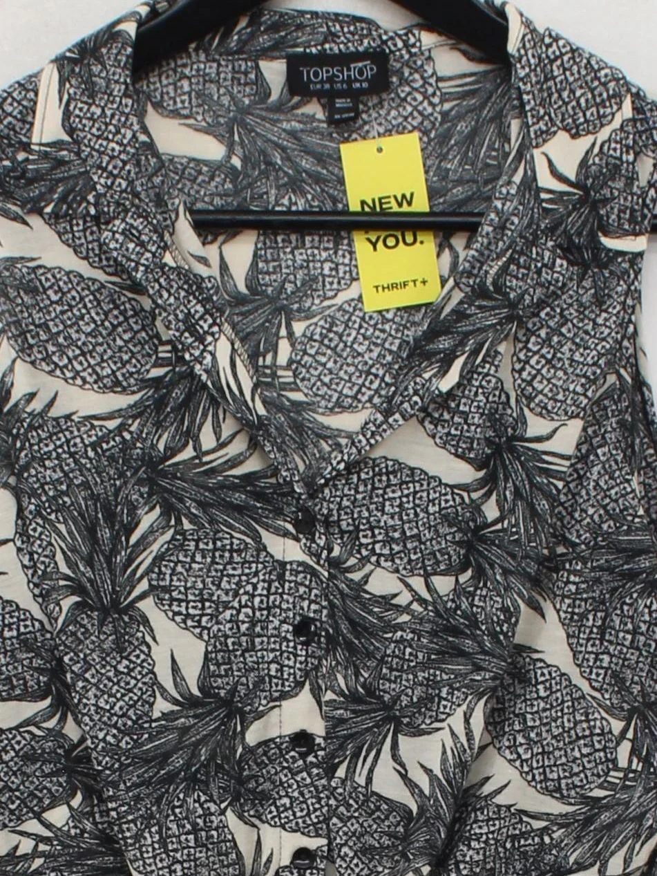Topshop Women's Shirt UK 10 Multi 100% Other Sleeveless Collared Basic - Image 3