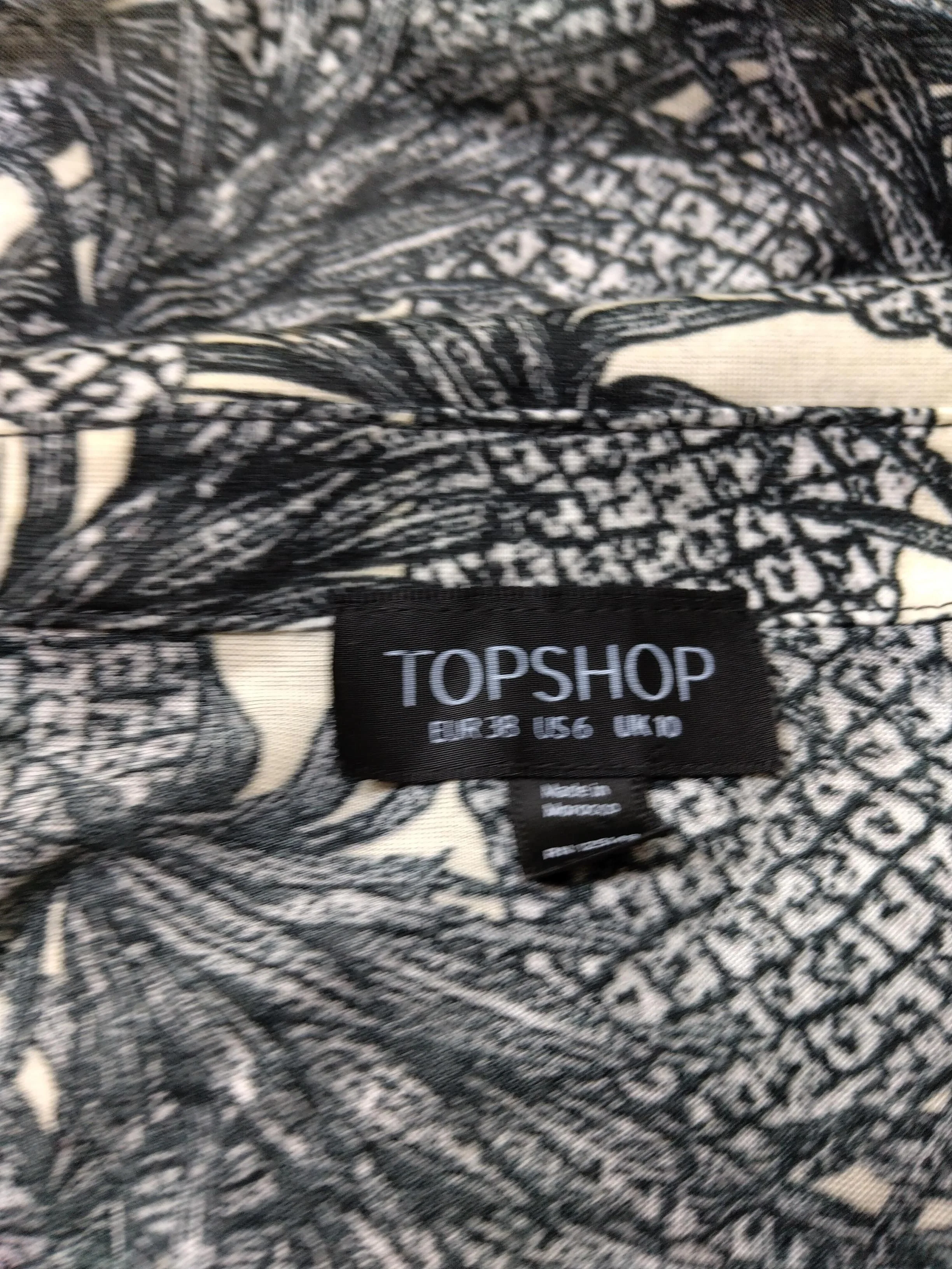 Topshop Women's Shirt UK 10 Multi 100% Other Sleeveless Collared Basic - Image 5