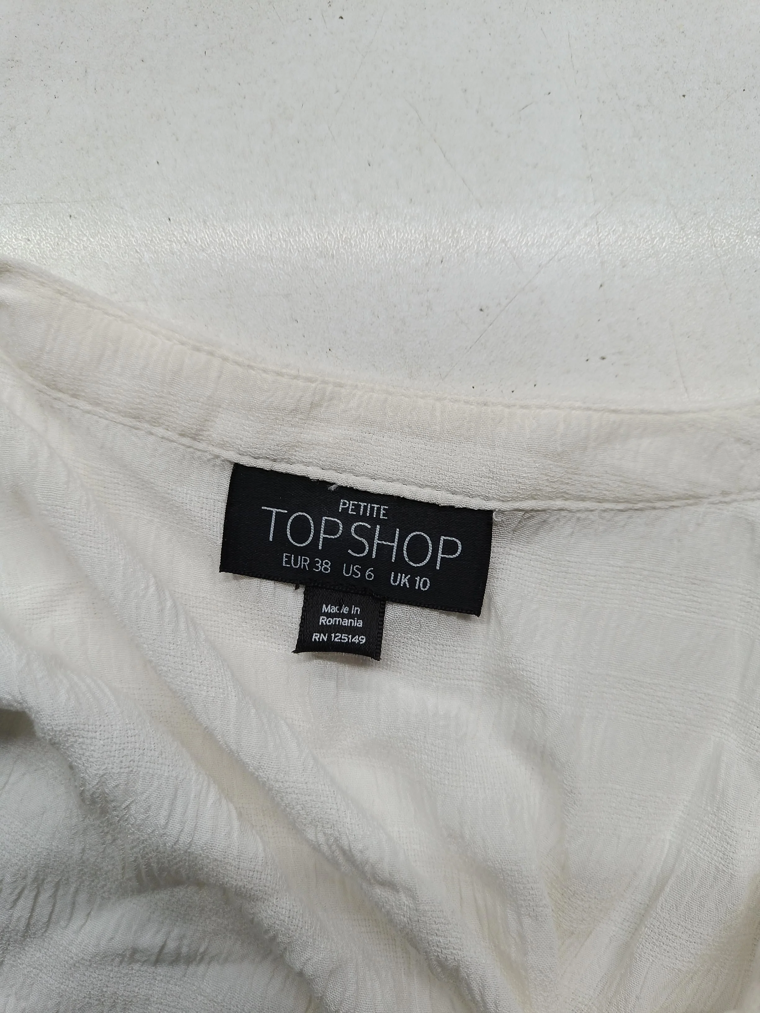 Topshop Women's Shirt UK 10 White 100% Other Short Sleeve V-Neck Basic - Image 5