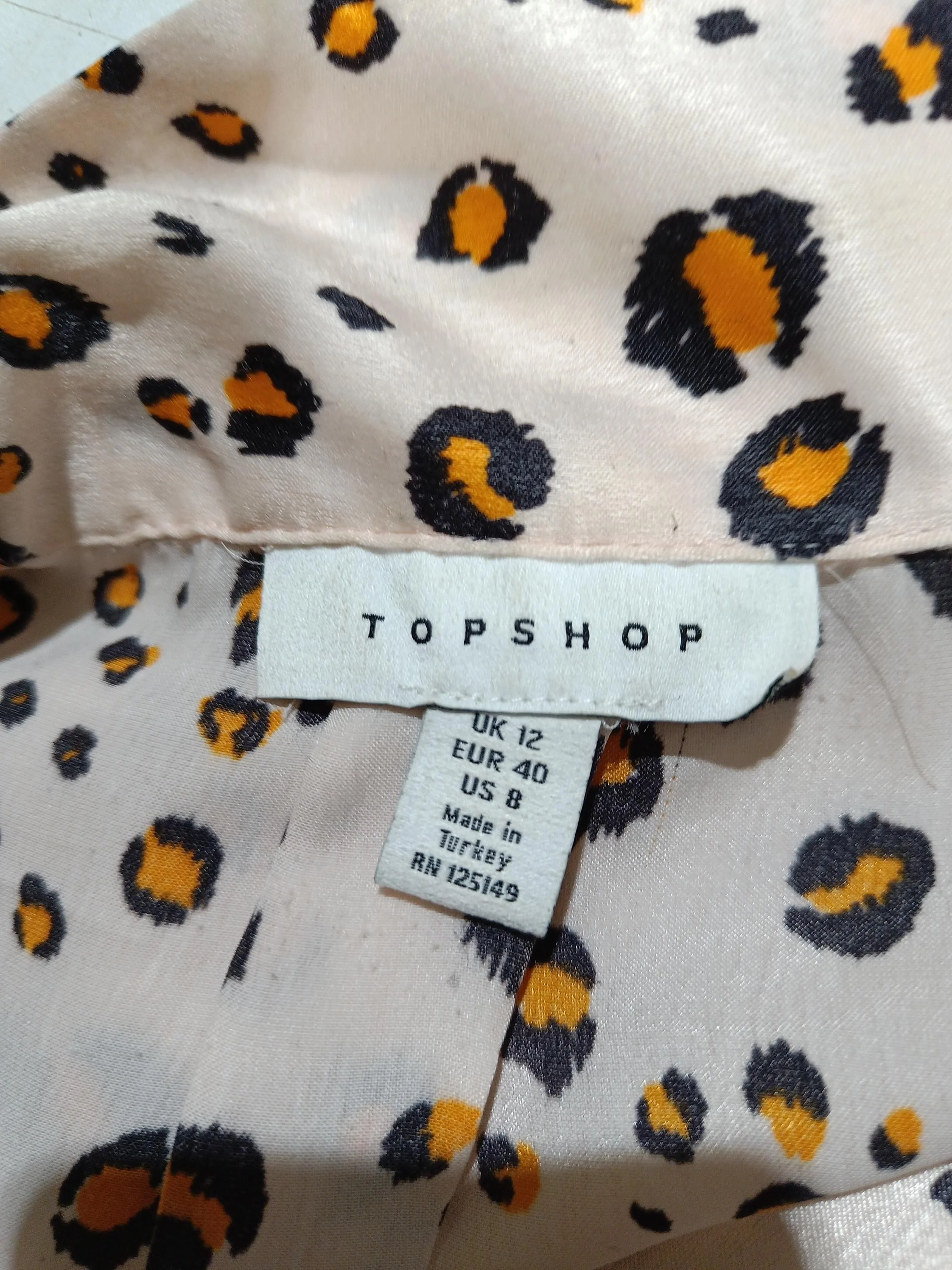 Topshop Women's Shirt UK 12 Cream 100% Polyester Basic - Image 6