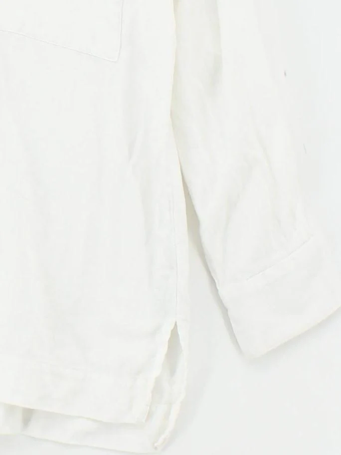 Topshop Women's Shirt UK 12 White 100% Cotton Long Sleeve Collared Basic - Image 4