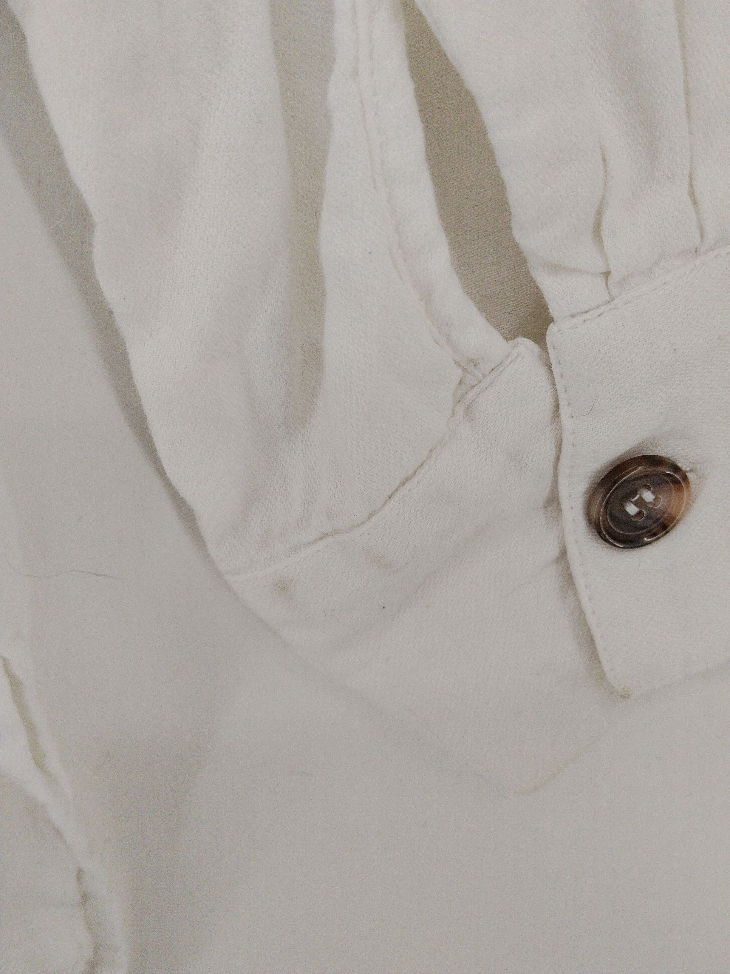 Topshop Women's Shirt UK 12 White 100% Cotton Long Sleeve Collared Basic - Image 5
