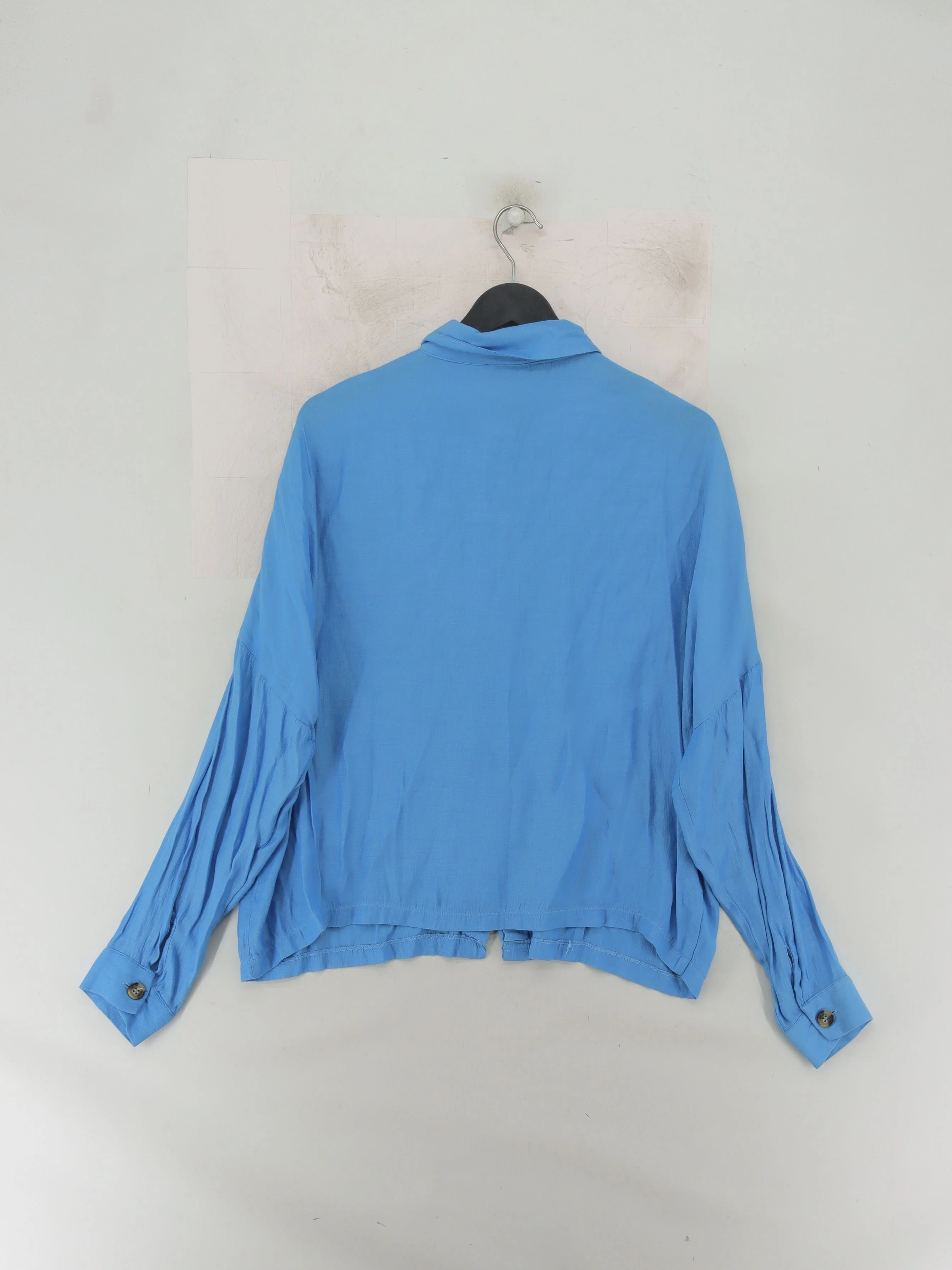 Topshop Women's Shirt UK 14 Blue Viscose with Polyester Basic - Image 2