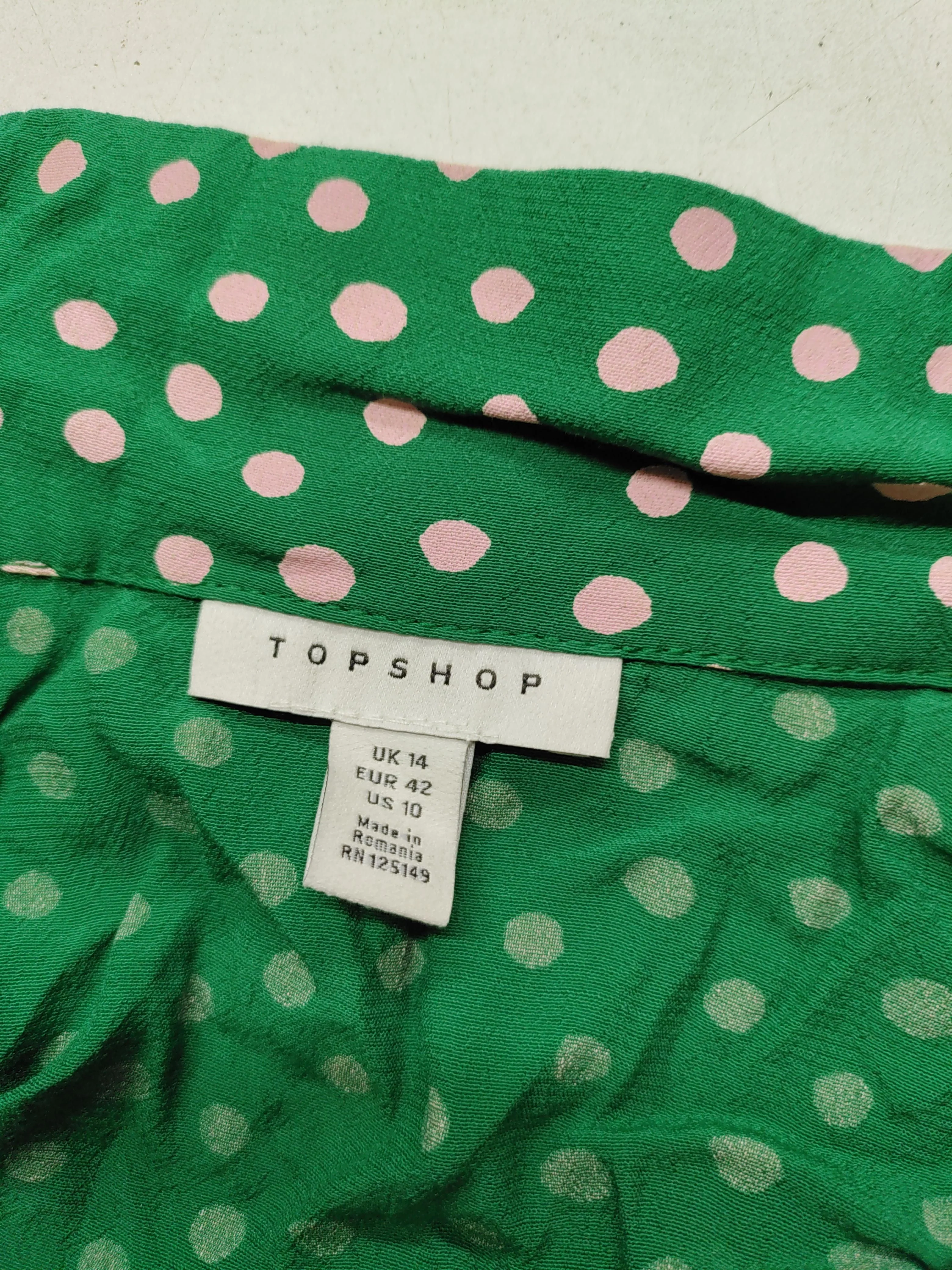 Topshop Women's Shirt UK 14 Green 100% Viscose Basic - Image 5