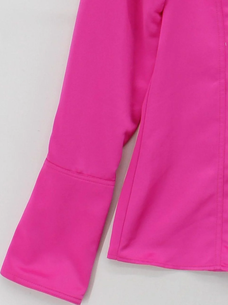 Topshop Women's Shirt UK 14 Pink 100% Polyester Long Sleeve Collared Basic - Image 4