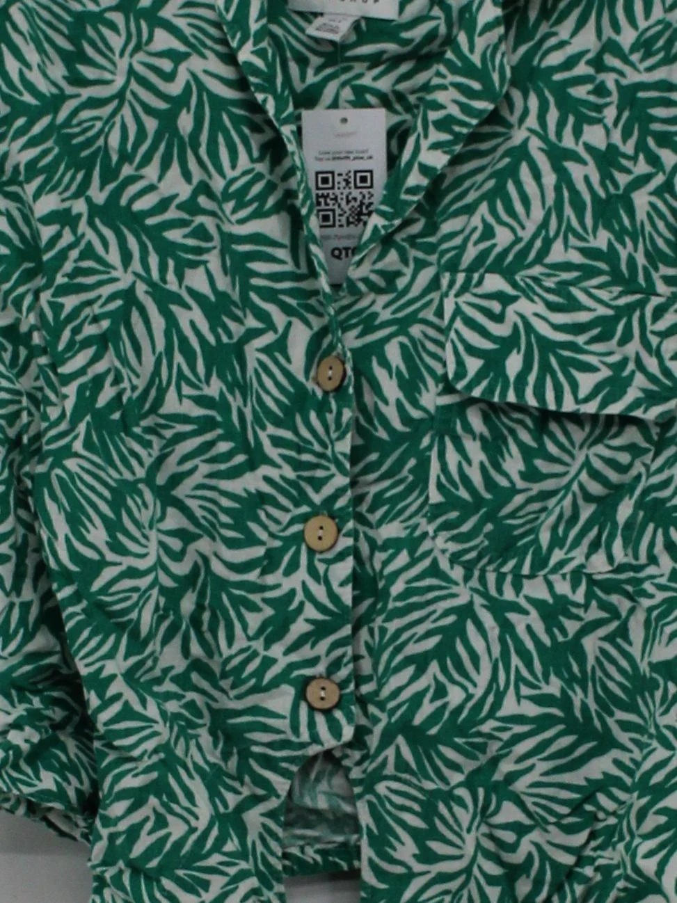 Topshop Women's Shirt UK 8 Green Linen with Viscose Sleeveless Collared Basic - Image 3