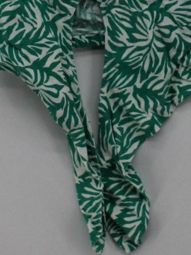 Topshop Women's Shirt UK 8 Green Linen with Viscose Sleeveless Collared Basic - Image 4