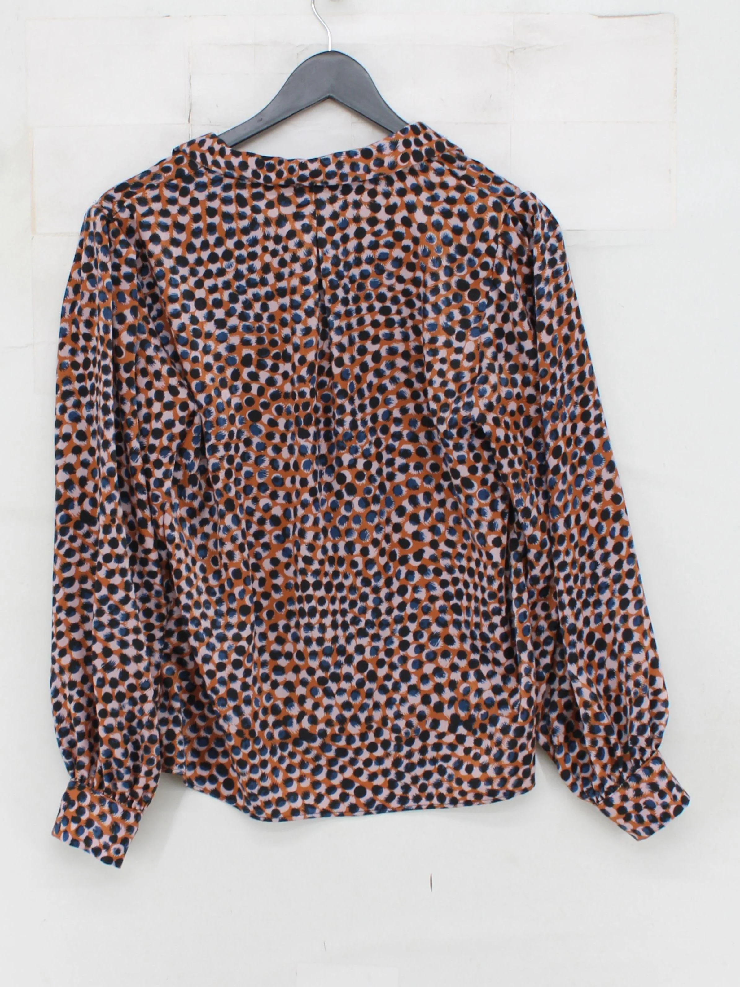 Topshop Women's Shirt UK 8 Multi 100% Polyester Long Sleeve Collared Basic - Image 2