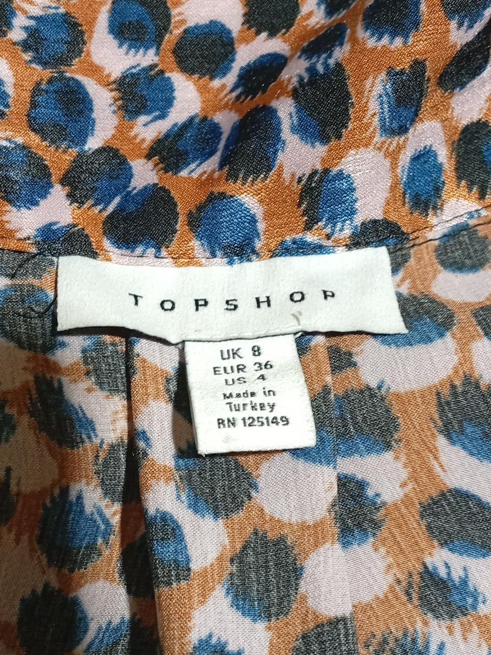Topshop Women's Shirt UK 8 Multi 100% Polyester Long Sleeve Collared Basic - Image 5
