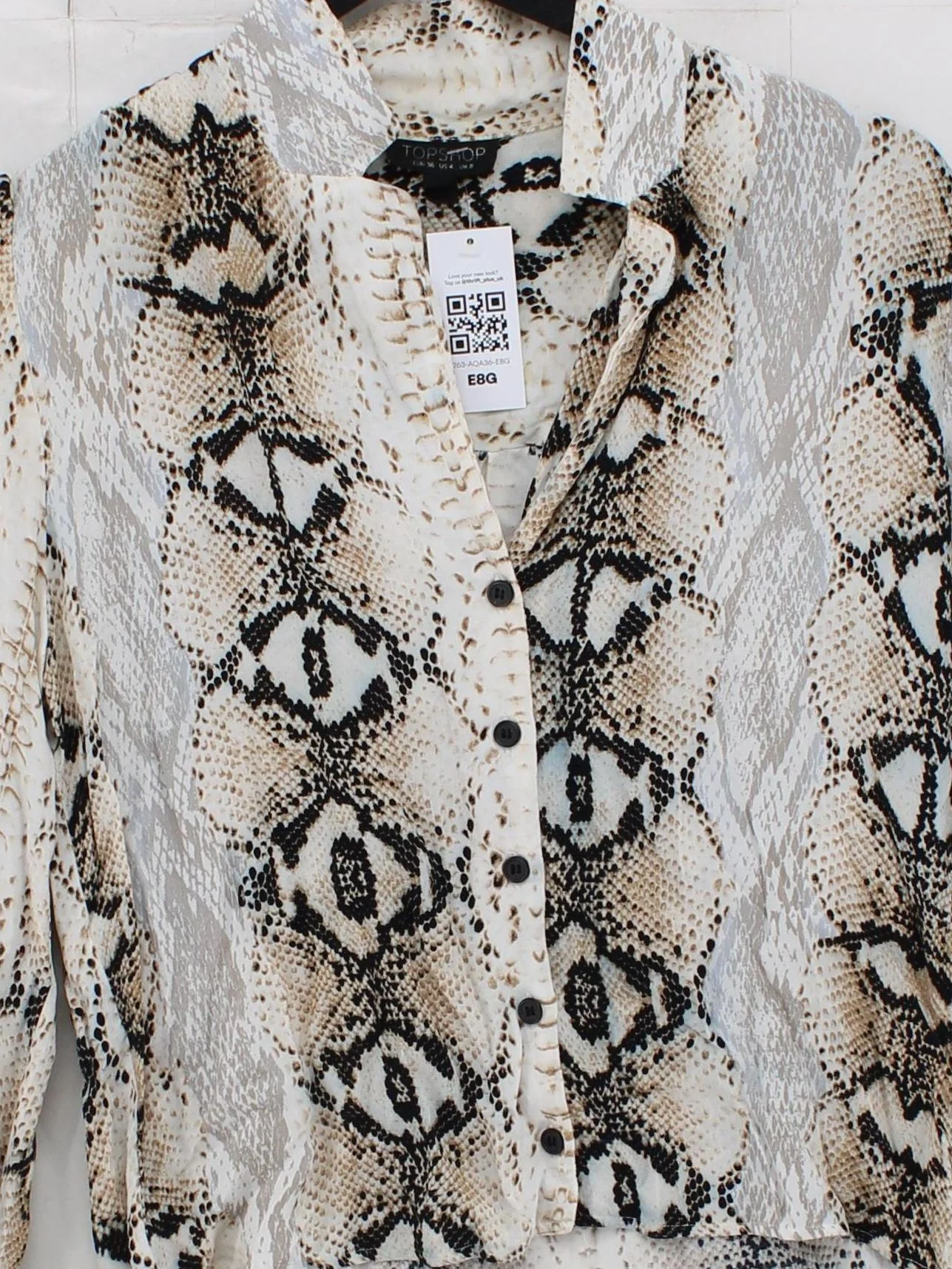 Topshop Women's Shirt UK 8 Multi 100% Viscose Basic - Image 3