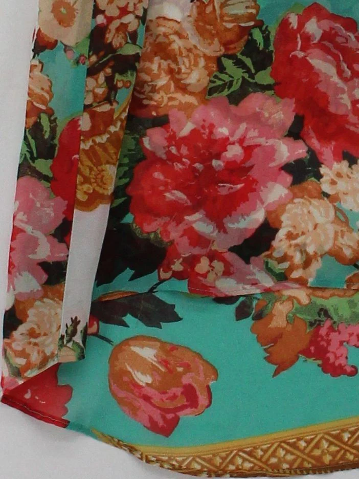 Topshop Women's Shirt UK 8 Multi Floral 100% Polyester Sleeveless Collared Basic - Image 4