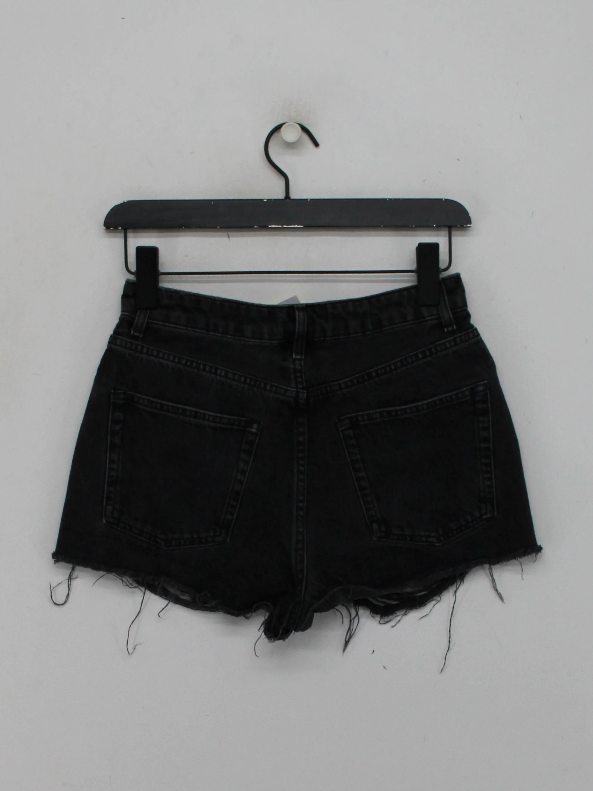 Topshop Women's Shorts UK 10 Black 100% Cotton Cut-Off - Image 2