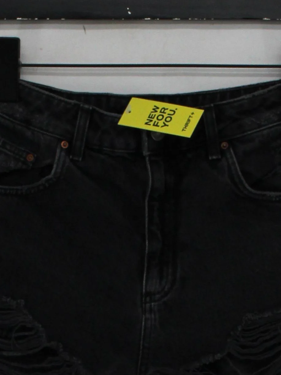 Topshop Women's Shorts UK 10 Black 100% Cotton Cut-Off - Image 3