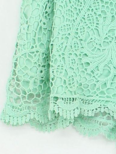 Topshop Women's Shorts UK 10 Green Cotton with Elastane Cut-Off - Image 4
