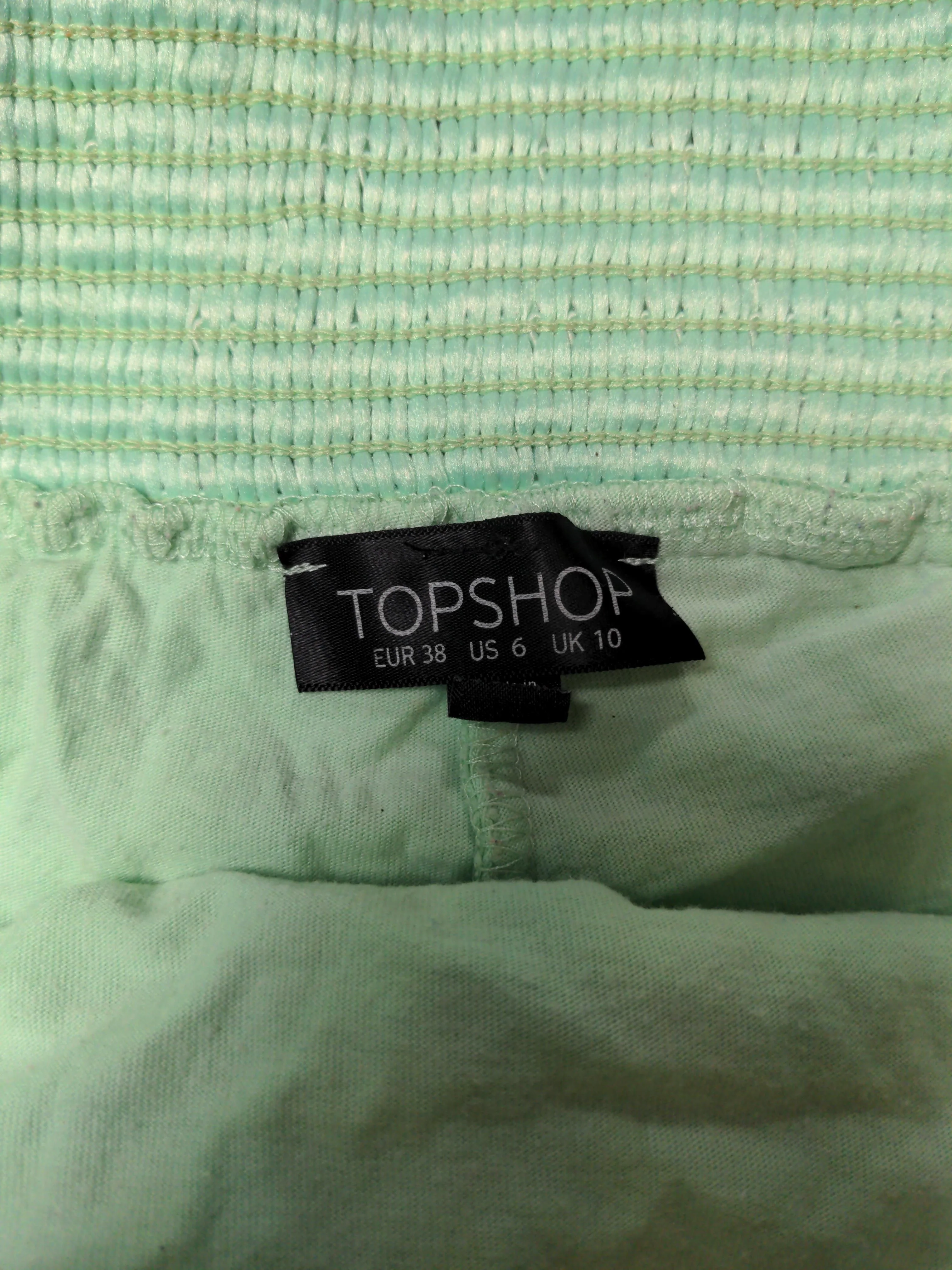 Topshop Women's Shorts UK 10 Green Cotton with Elastane Cut-Off - Image 5