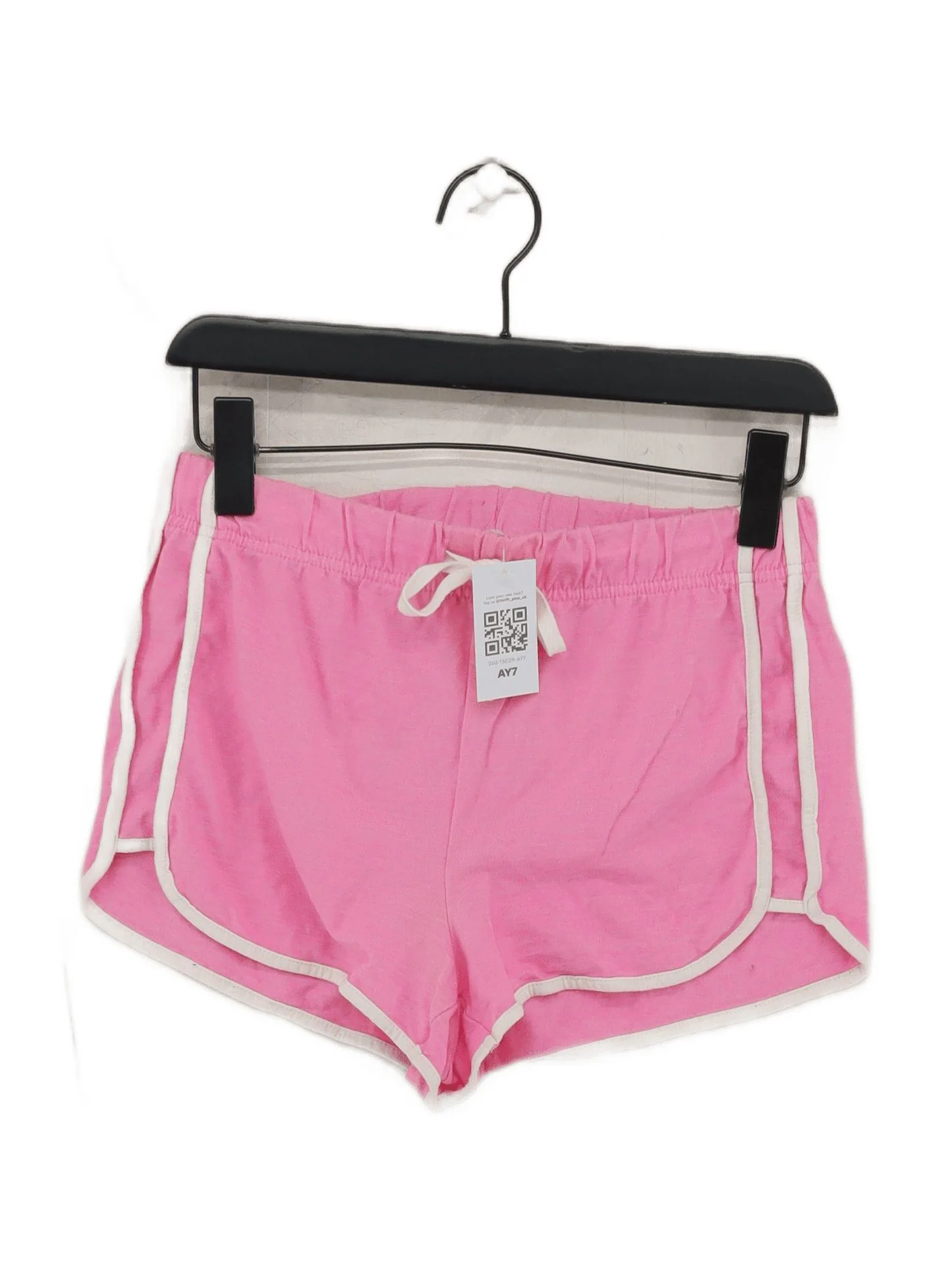 Topshop Women's Shorts UK 10 Pink Polyester with Cotton, Viscose Sweat