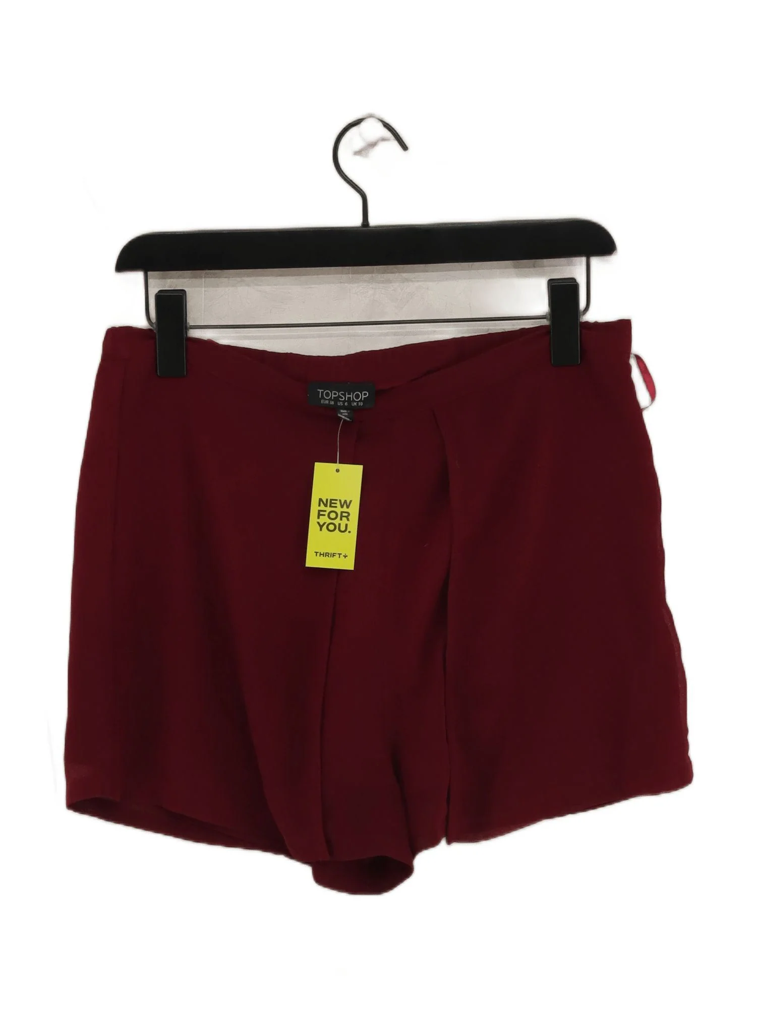Topshop Women's Shorts UK 10 Red 100% Polyester Sweat