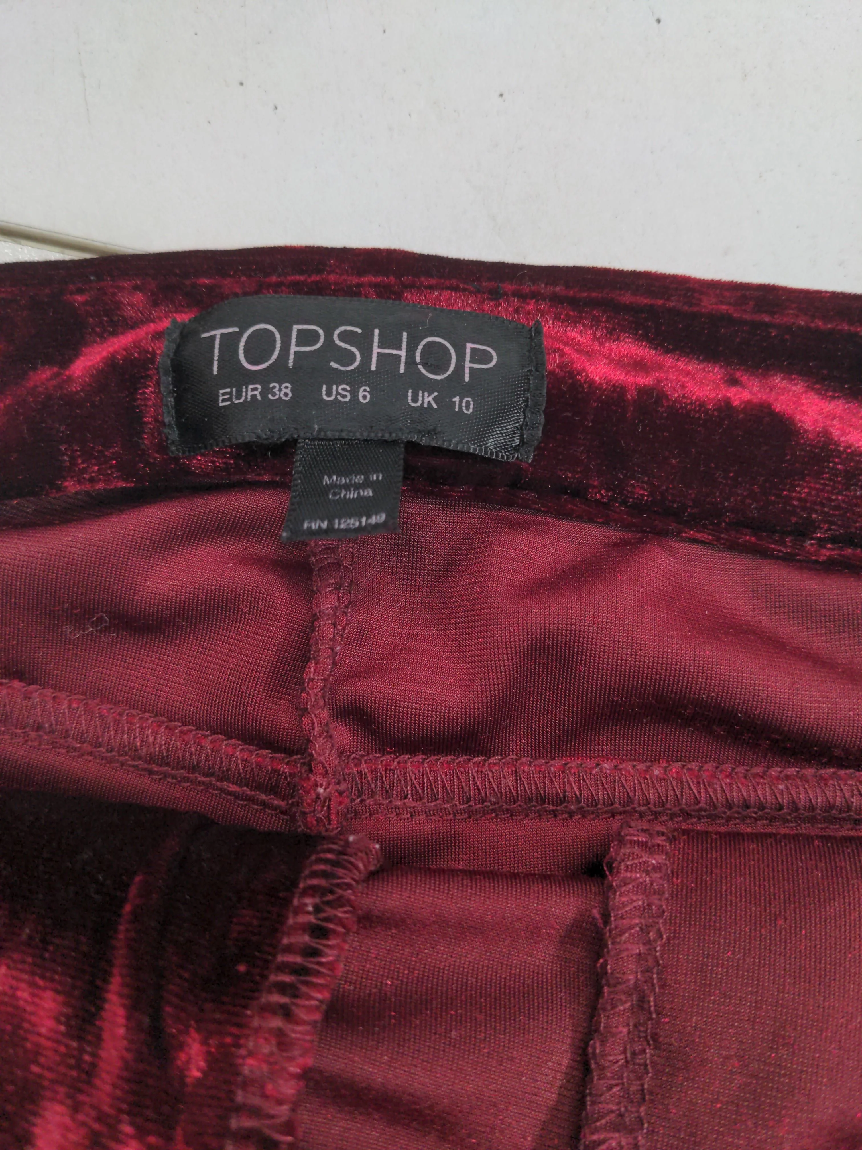 Topshop Women's Shorts UK 10 Red Polyester with Elastane Mom - Image 5