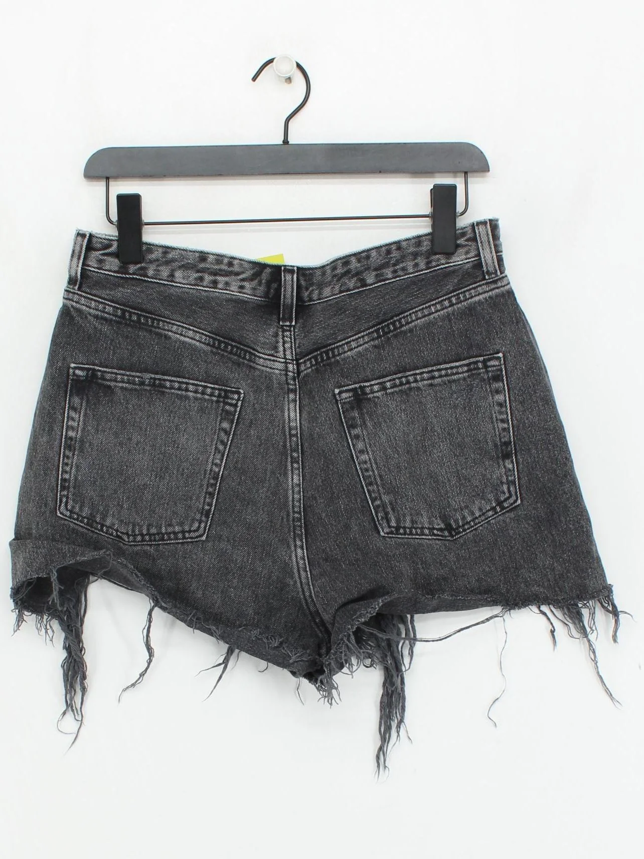 Topshop Women's Shorts UK 12 Black Cotton with Polyester, Cotton Cut-Off - Image 2