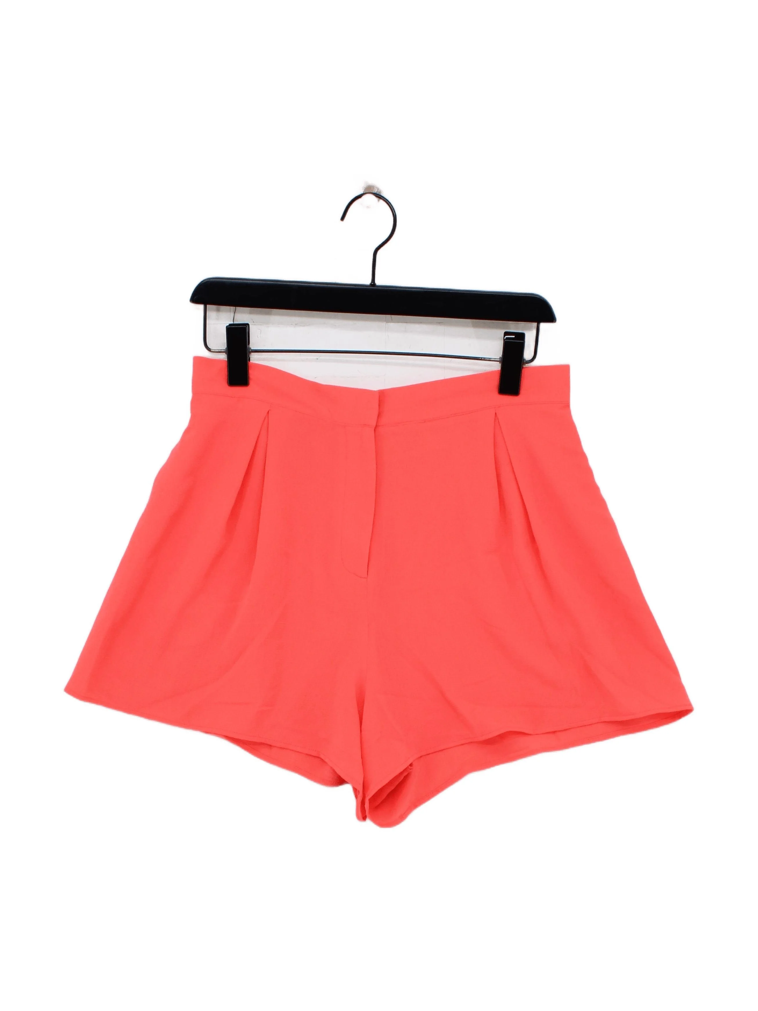Topshop Women's Shorts UK 12 Orange Polyester with Elastane Mom