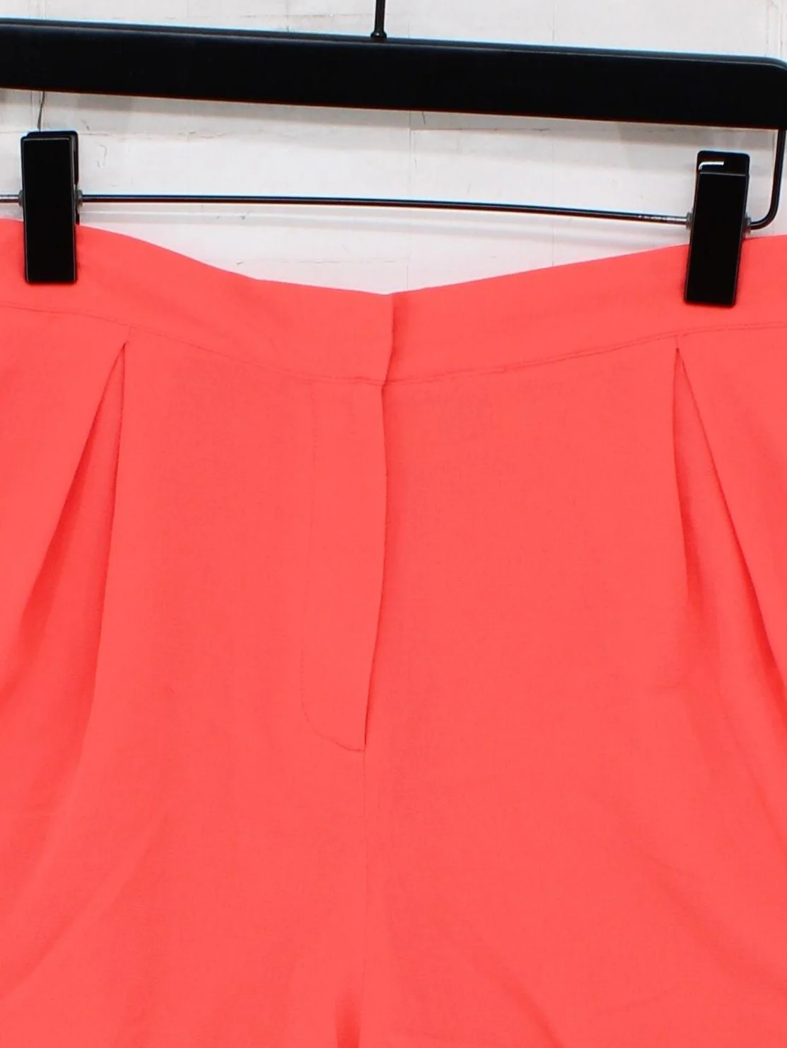 Topshop Women's Shorts UK 12 Orange Polyester with Elastane Mom - Image 3