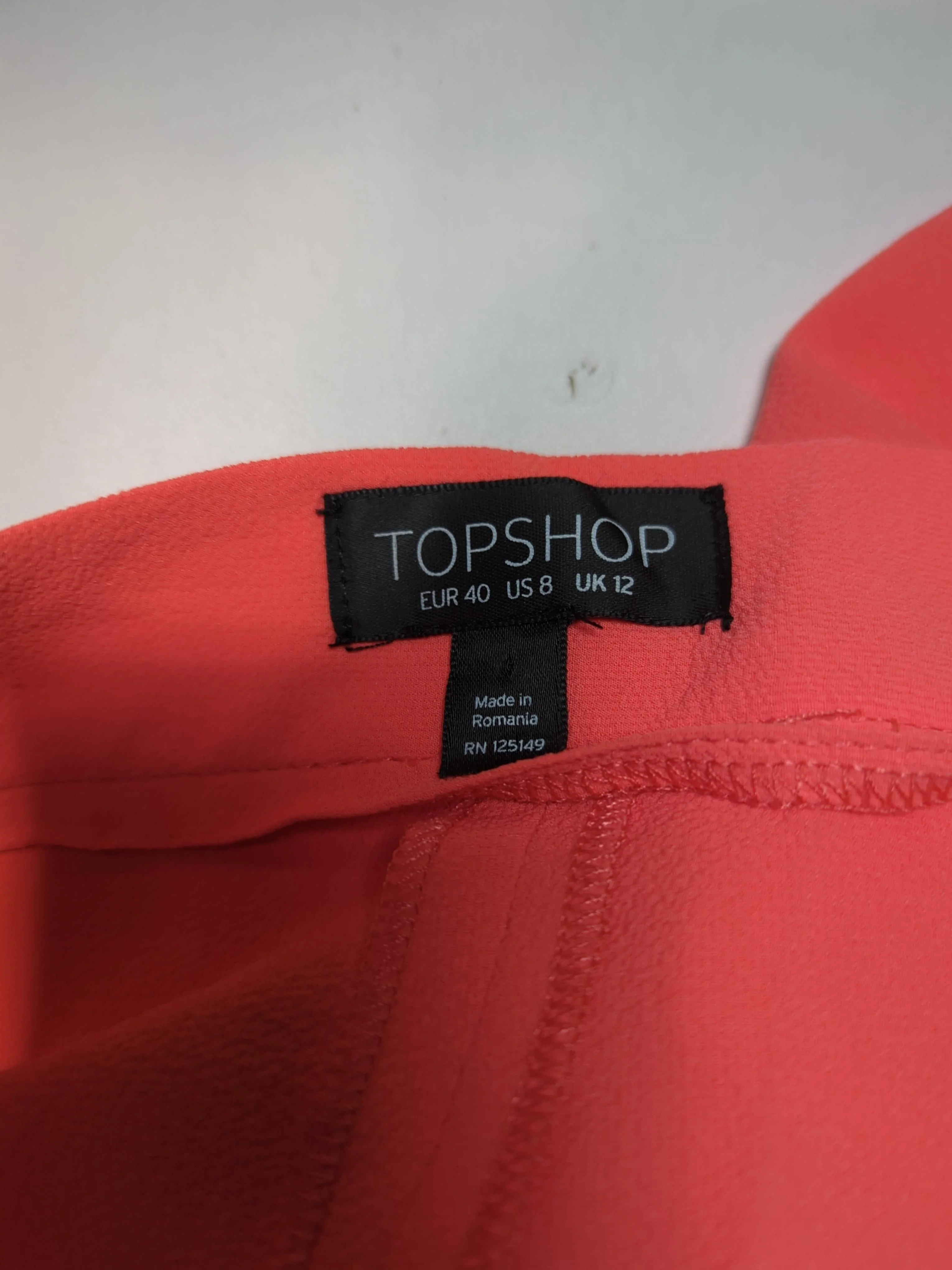 Topshop Women's Shorts UK 12 Orange Polyester with Elastane Mom - Image 5
