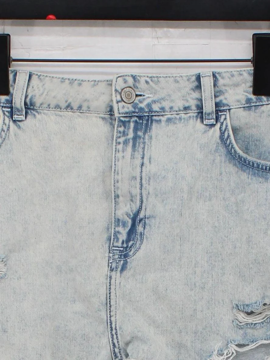 Topshop Women's Shorts UK 16 Blue 100% Cotton Cut-Off - Image 3