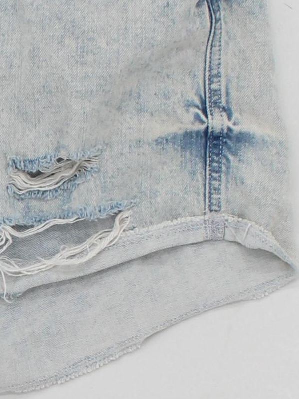 Topshop Women's Shorts UK 16 Blue 100% Cotton Cut-Off - Image 4