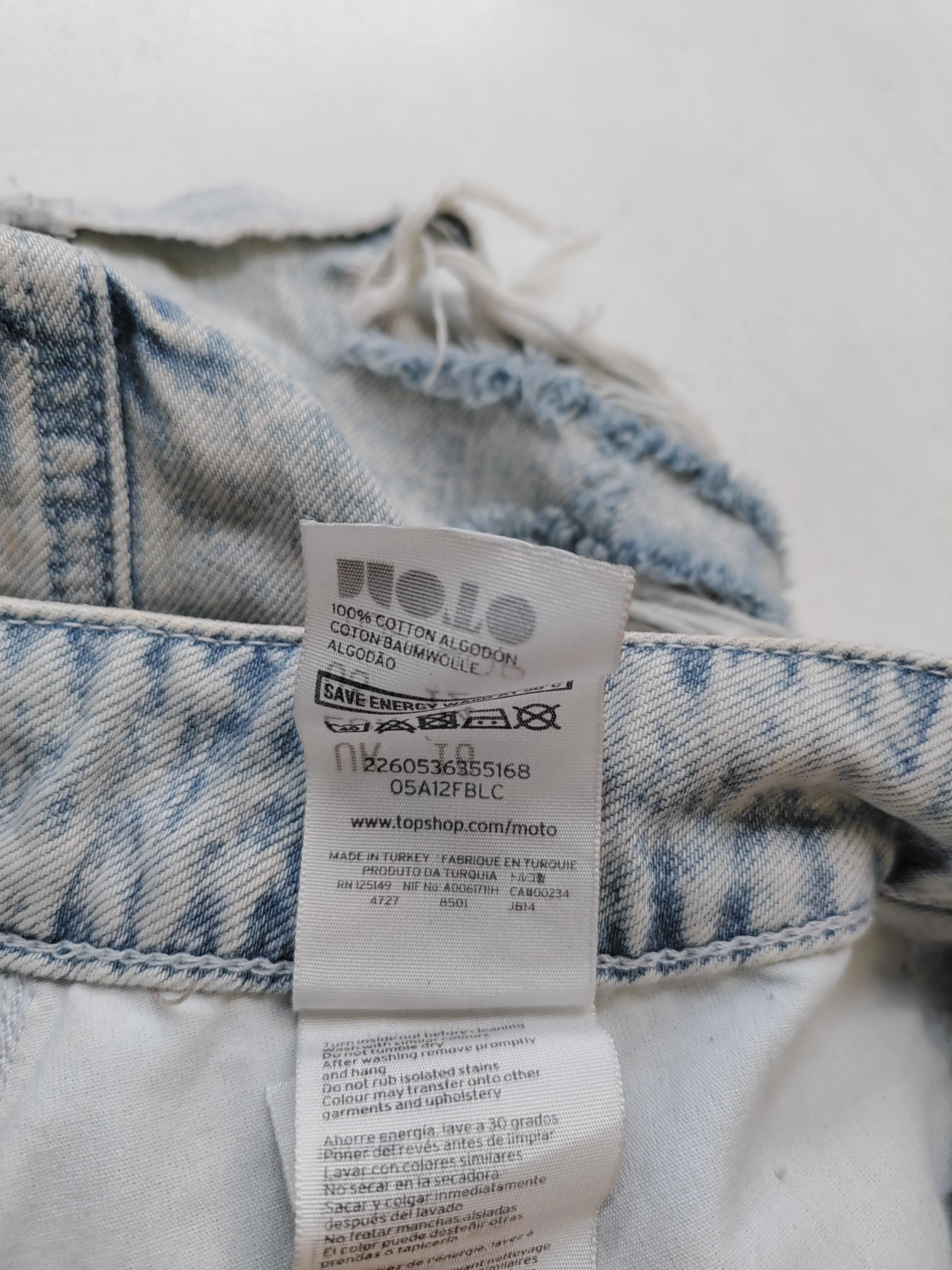 Topshop Women's Shorts UK 16 Blue 100% Cotton Cut-Off - Image 6