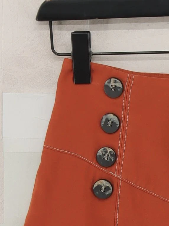 Topshop Women's Shorts UK 6 Orange Viscose with Polyester Mom - Image 4