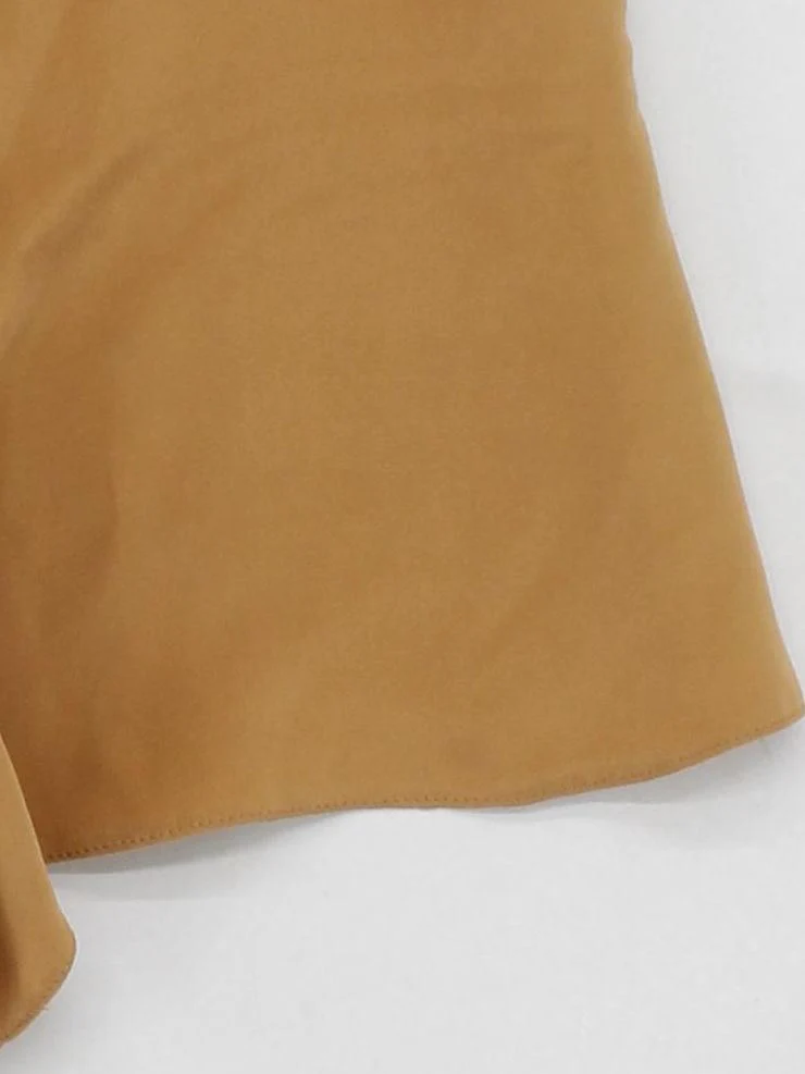 Topshop Women's Shorts UK 8 Tan 100% Silk Mom - Image 4