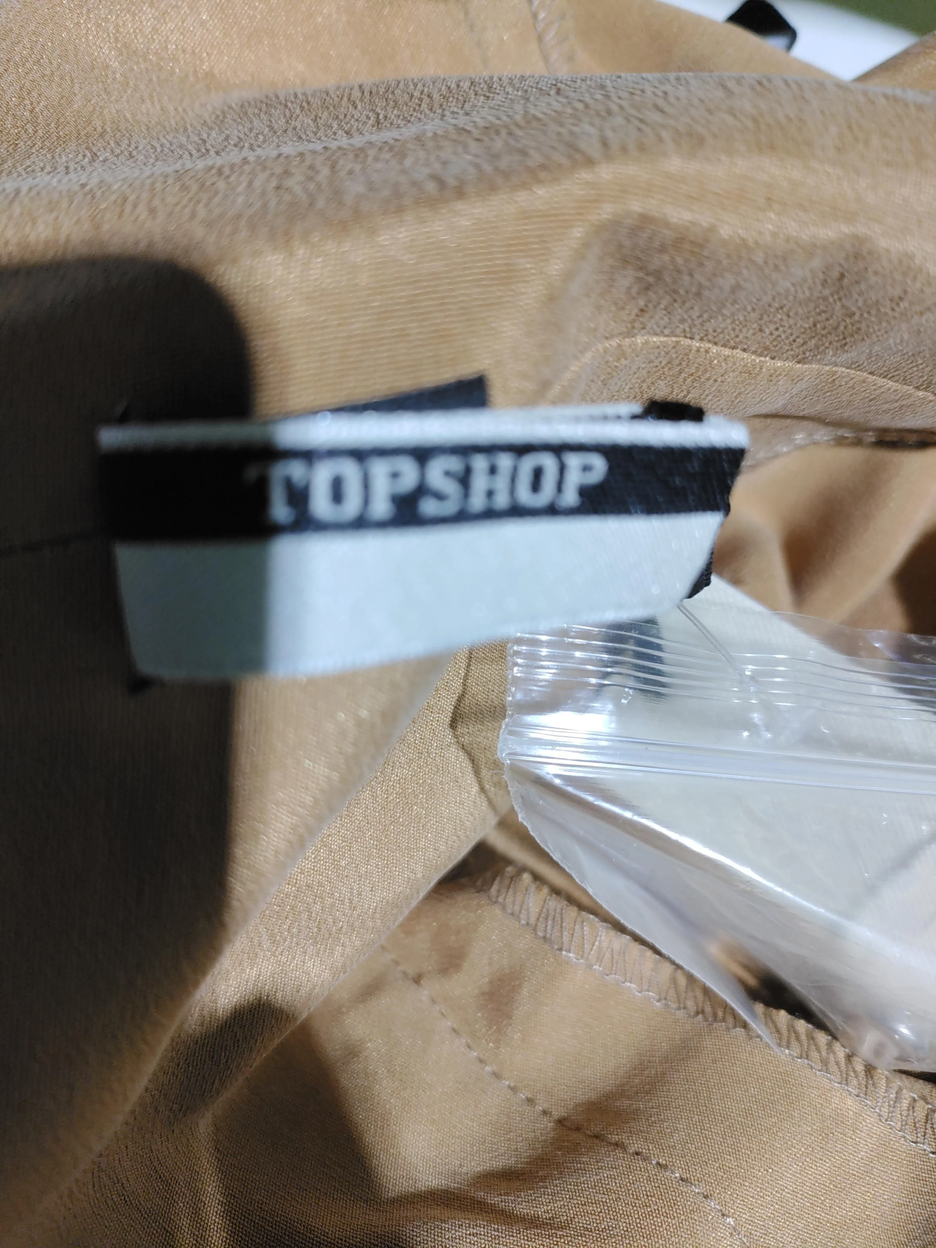 Topshop Women's Shorts UK 8 Tan 100% Silk Mom - Image 6