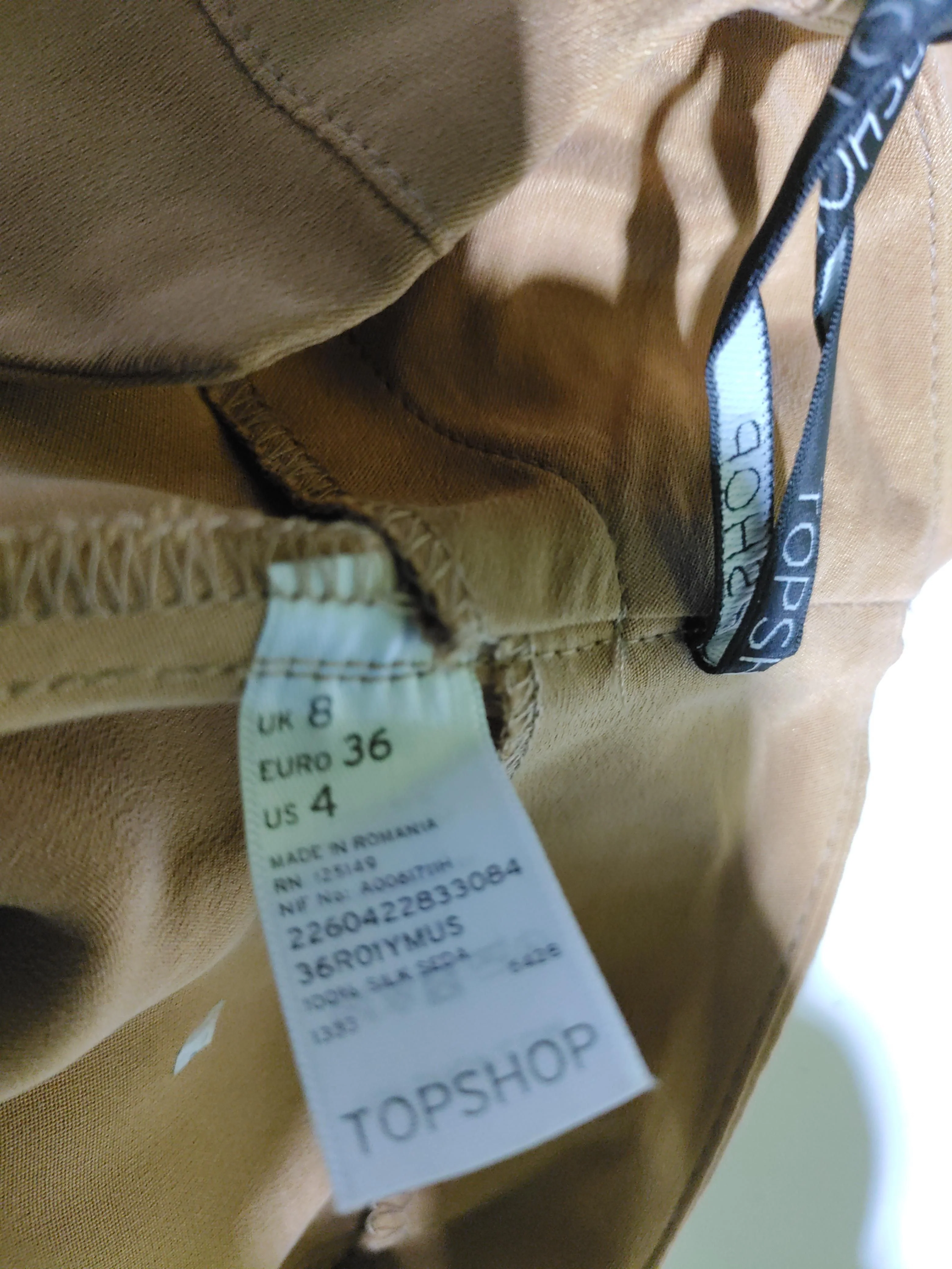Topshop Women's Shorts UK 8 Tan 100% Silk Mom - Image 7