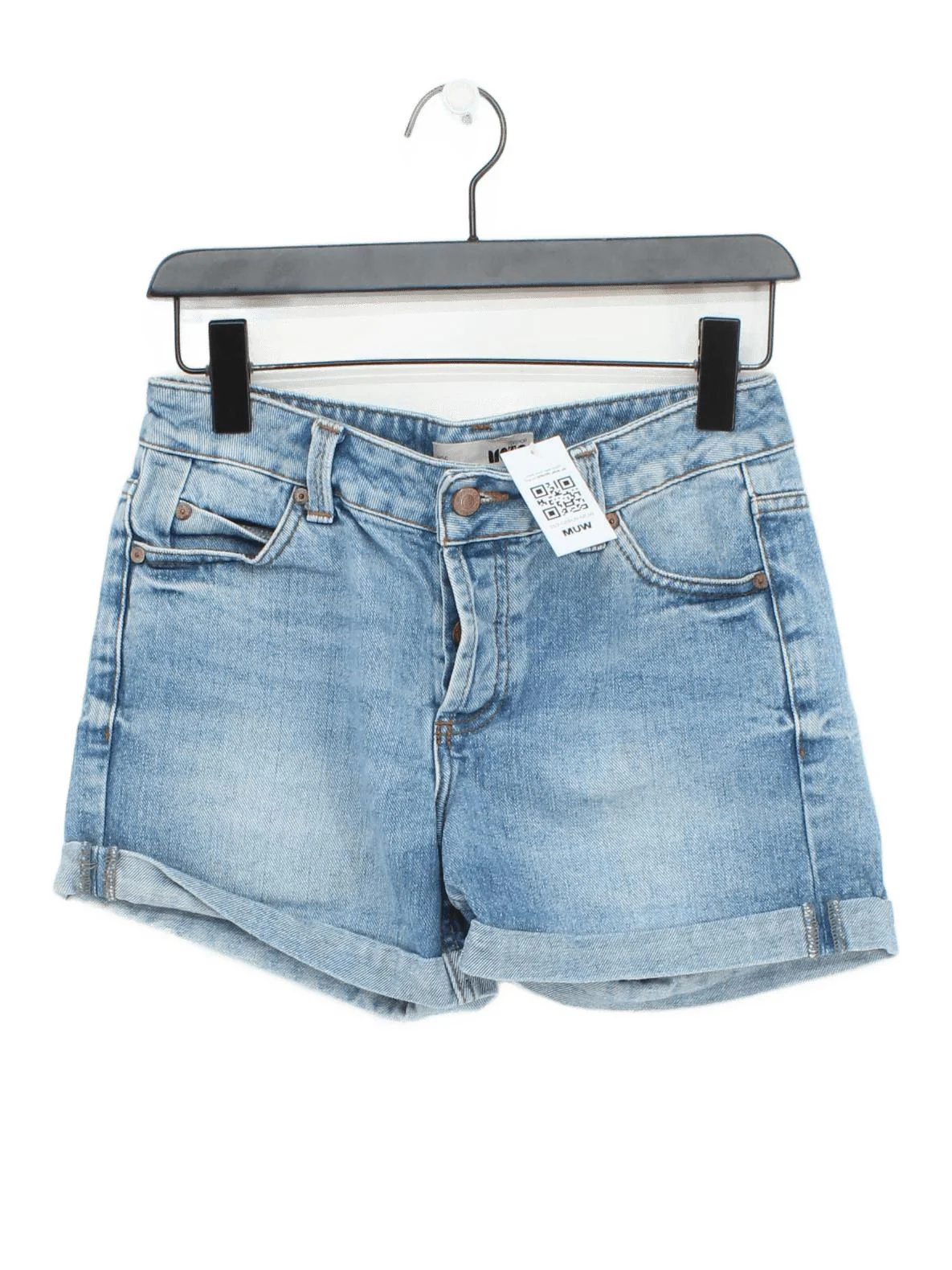 Topshop Women's Shorts W 26 in Blue 100% Cotton Cut-Off