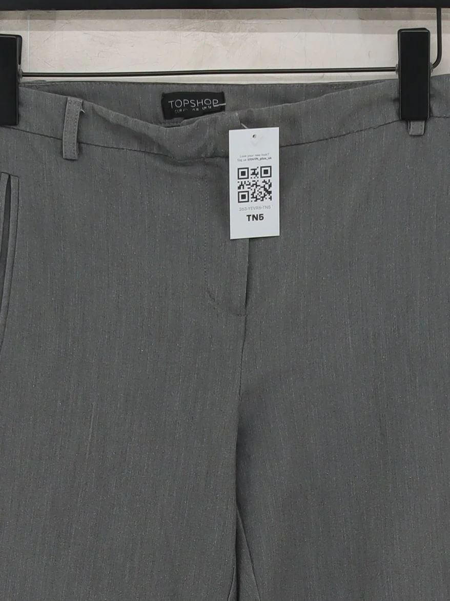 Topshop Women's Suit Trousers UK 12 Grey Polyester - Image 3