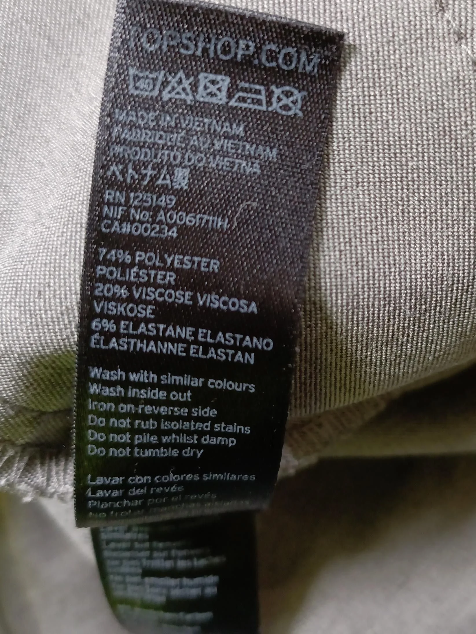 Topshop Women's Suit Trousers UK 12 Grey Polyester - Image 7