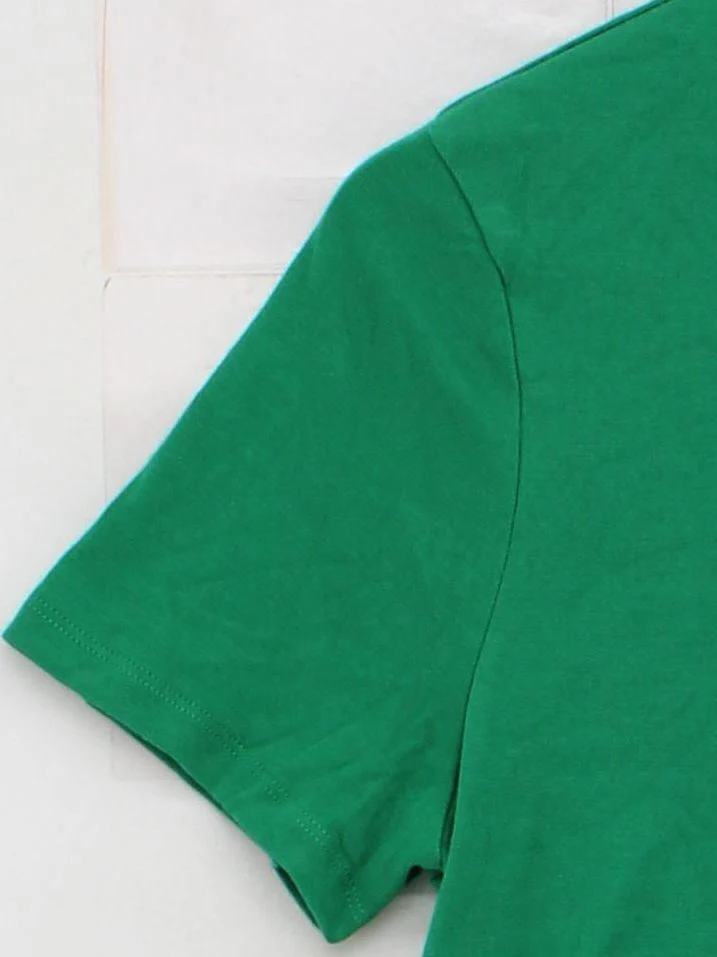 Topshop Women's T-Shirt L Green 100% Cotton Short Sleeve Round Neck Basic - Image 4