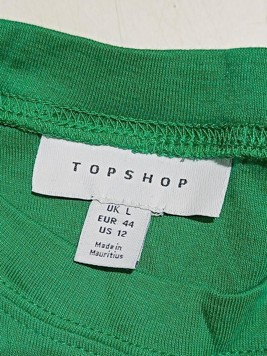 Topshop Women's T-Shirt L Green 100% Cotton Short Sleeve Round Neck Basic - Image 5