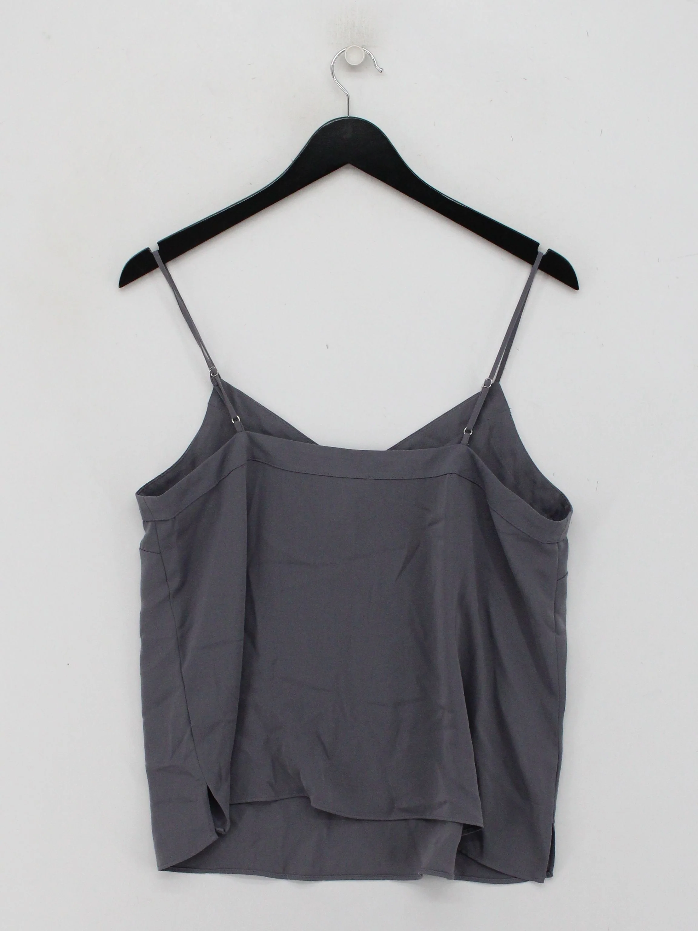 Topshop Women's T-Shirt L Grey 100% Polyester Sleeveless V-Neck Camisole - Image 2