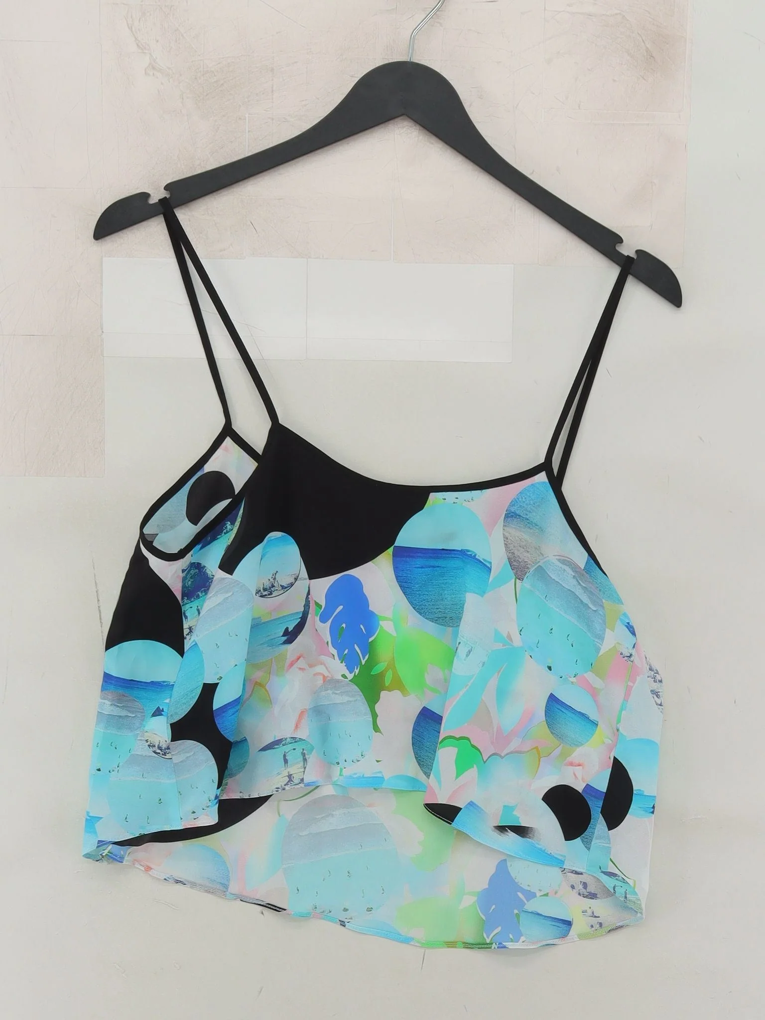 Topshop Women's T-Shirt L Multi 100% Polyester Sleeveless V-Neck Camisole - Image 2
