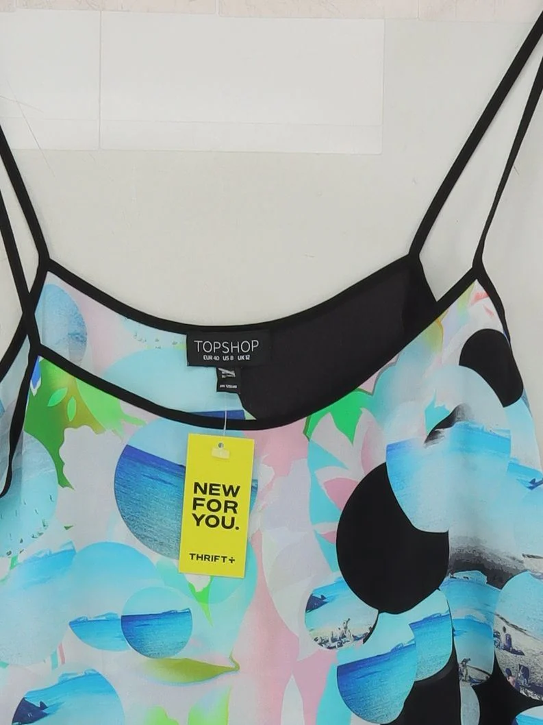 Topshop Women's T-Shirt L Multi 100% Polyester Sleeveless V-Neck Camisole - Image 3