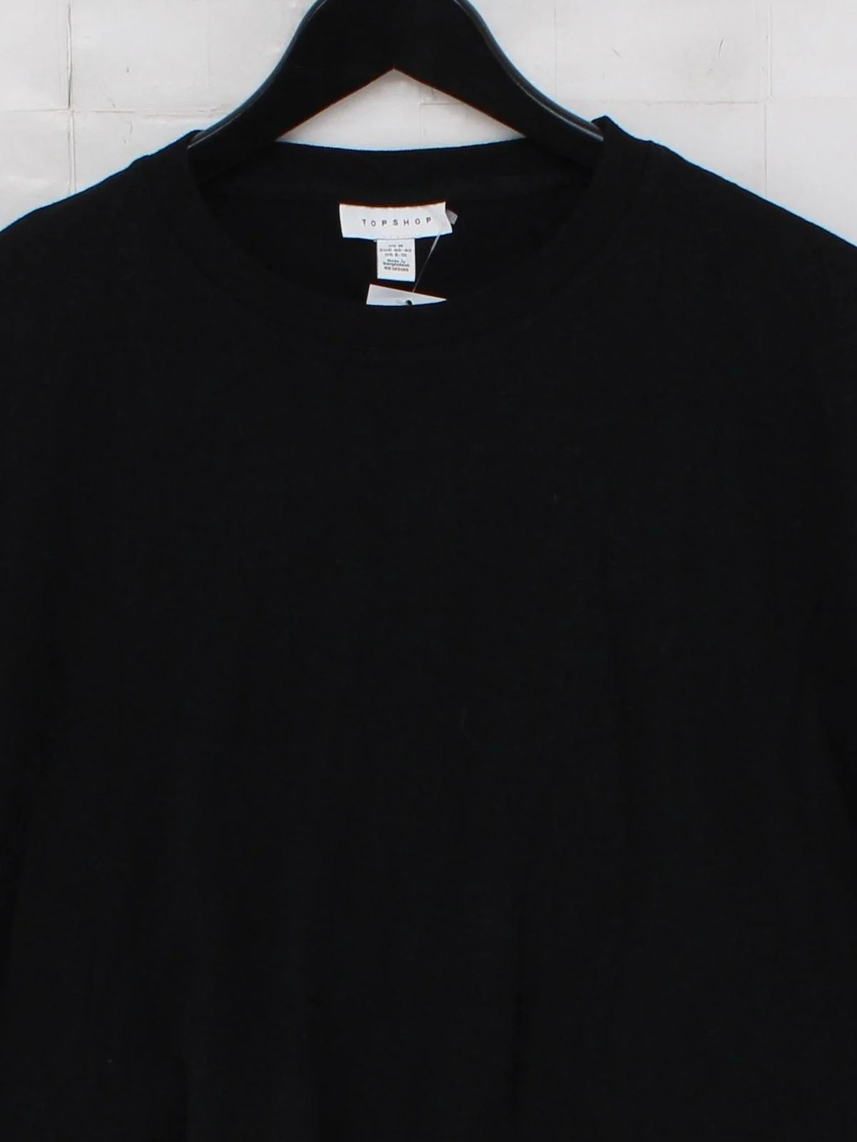 Topshop Women's T-Shirt M Black 100% Cotton Short Sleeve Round Neck Basic - Image 3